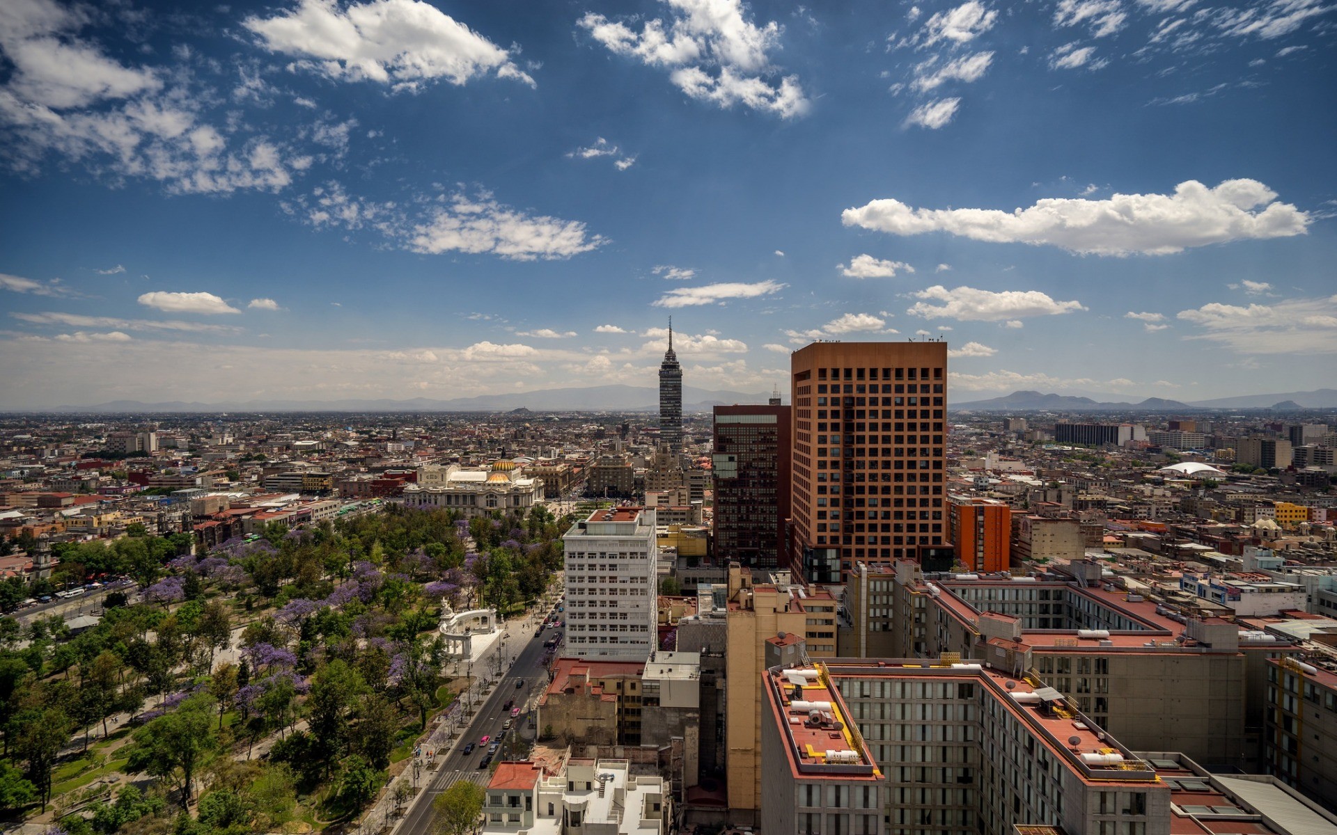 1920x1200 Mexico City, Mexico, Latin-American Tower, The Torre Latinoamericana,  capital,