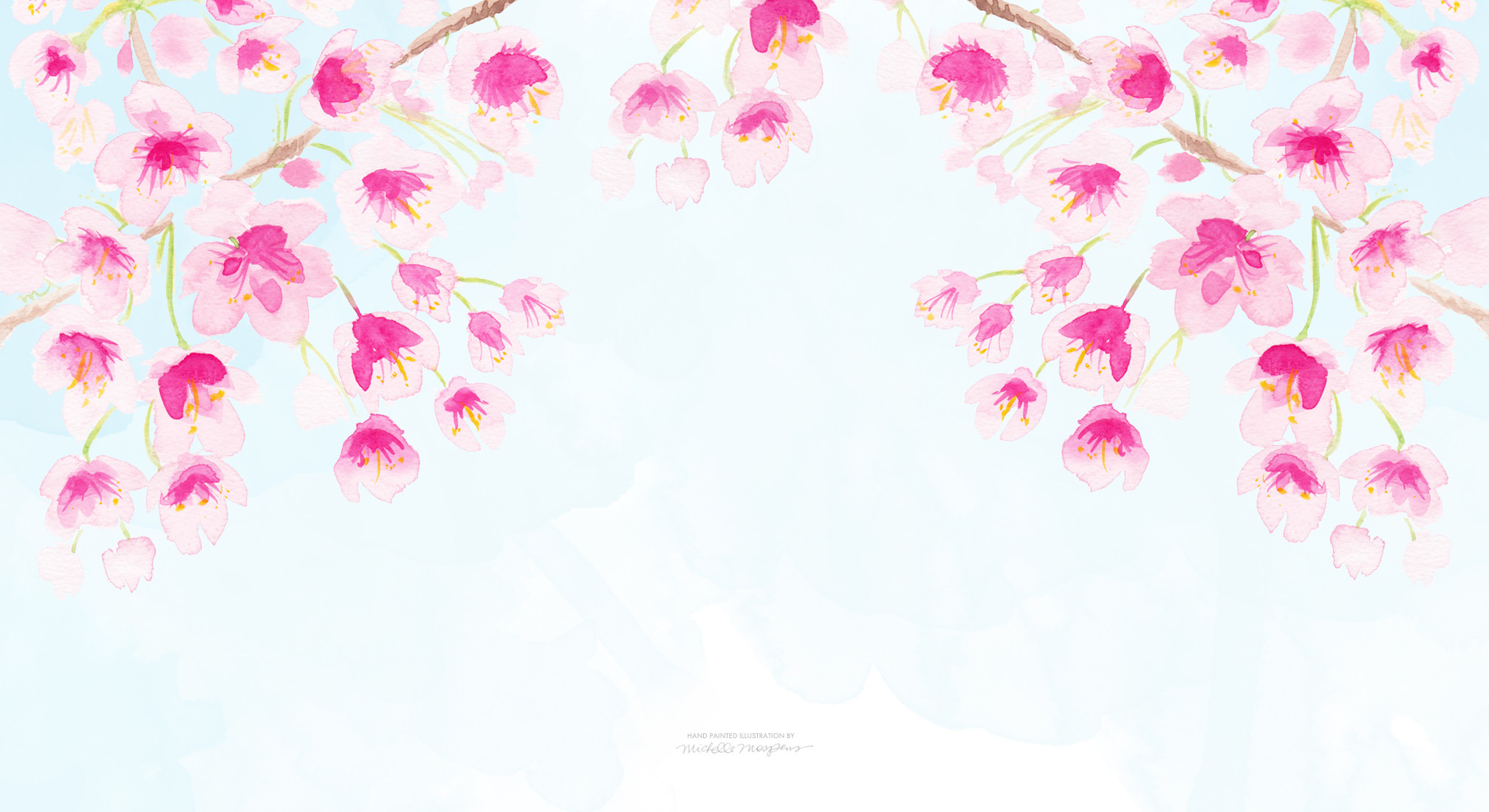 2016x1100 click & save cherry blossoms computer wallpaper