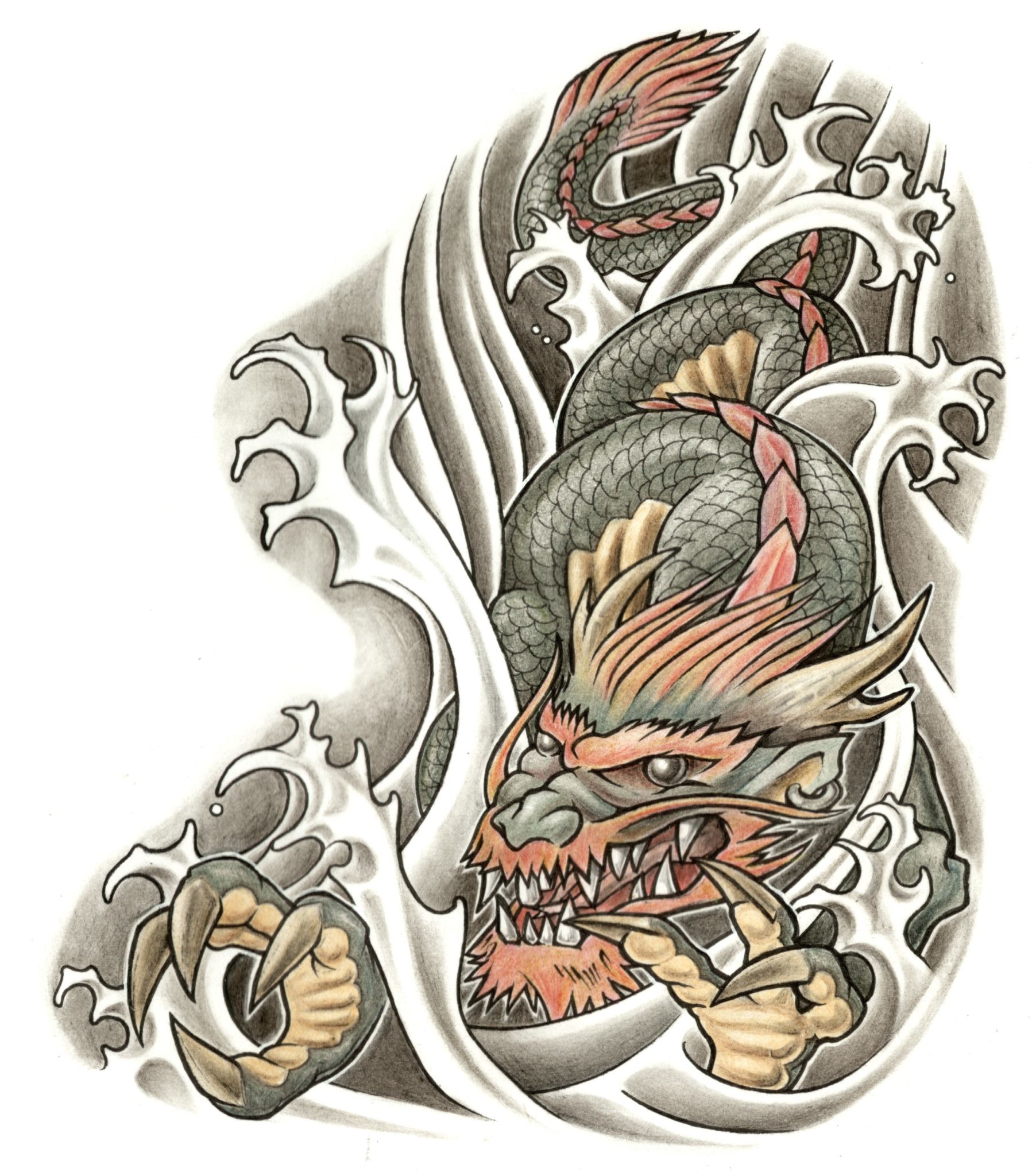 1804x2048 Dragon Tattoos Design