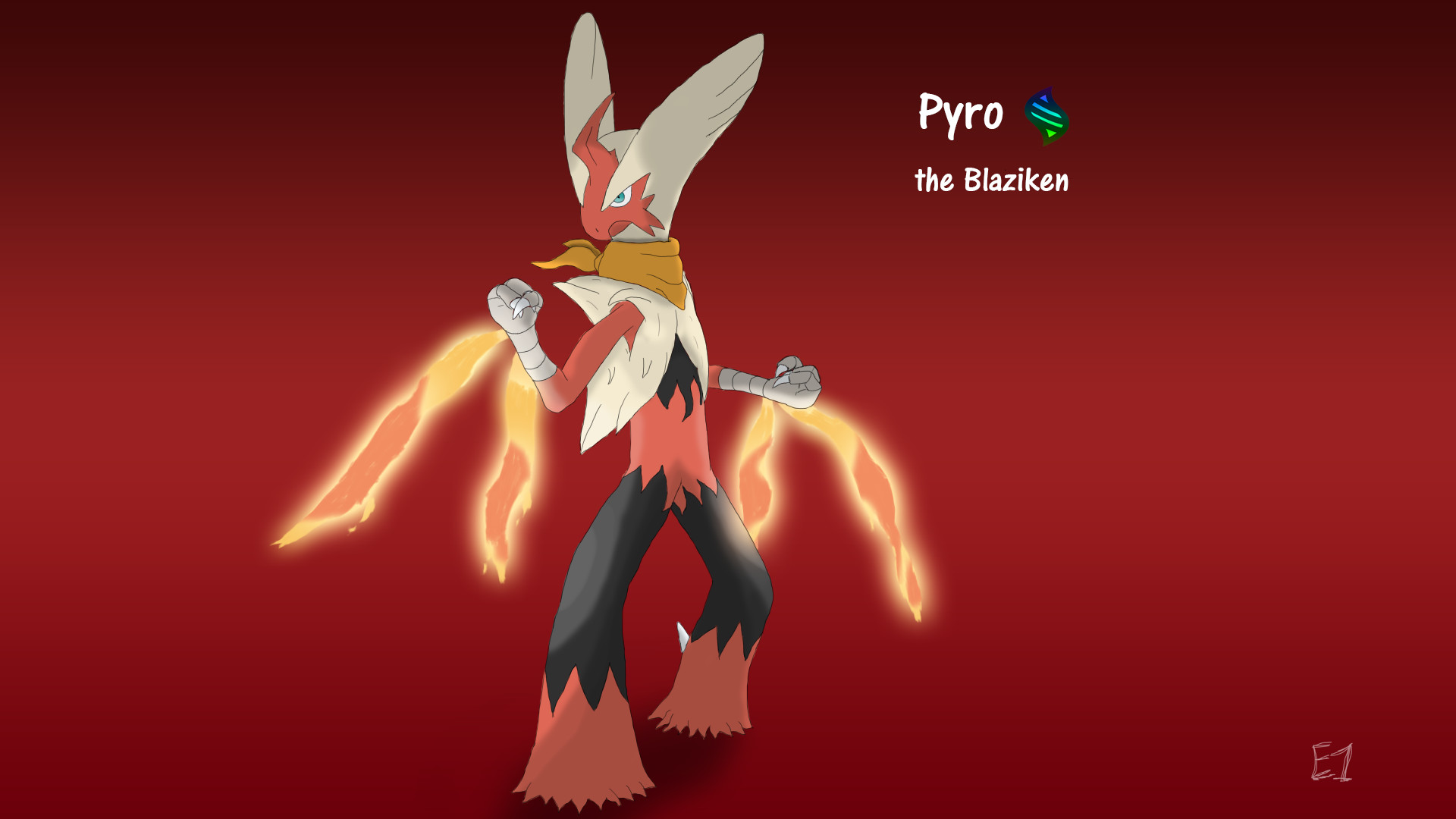 1920x1080 ... Pyro as Mega Blaziken by E1XBlaster