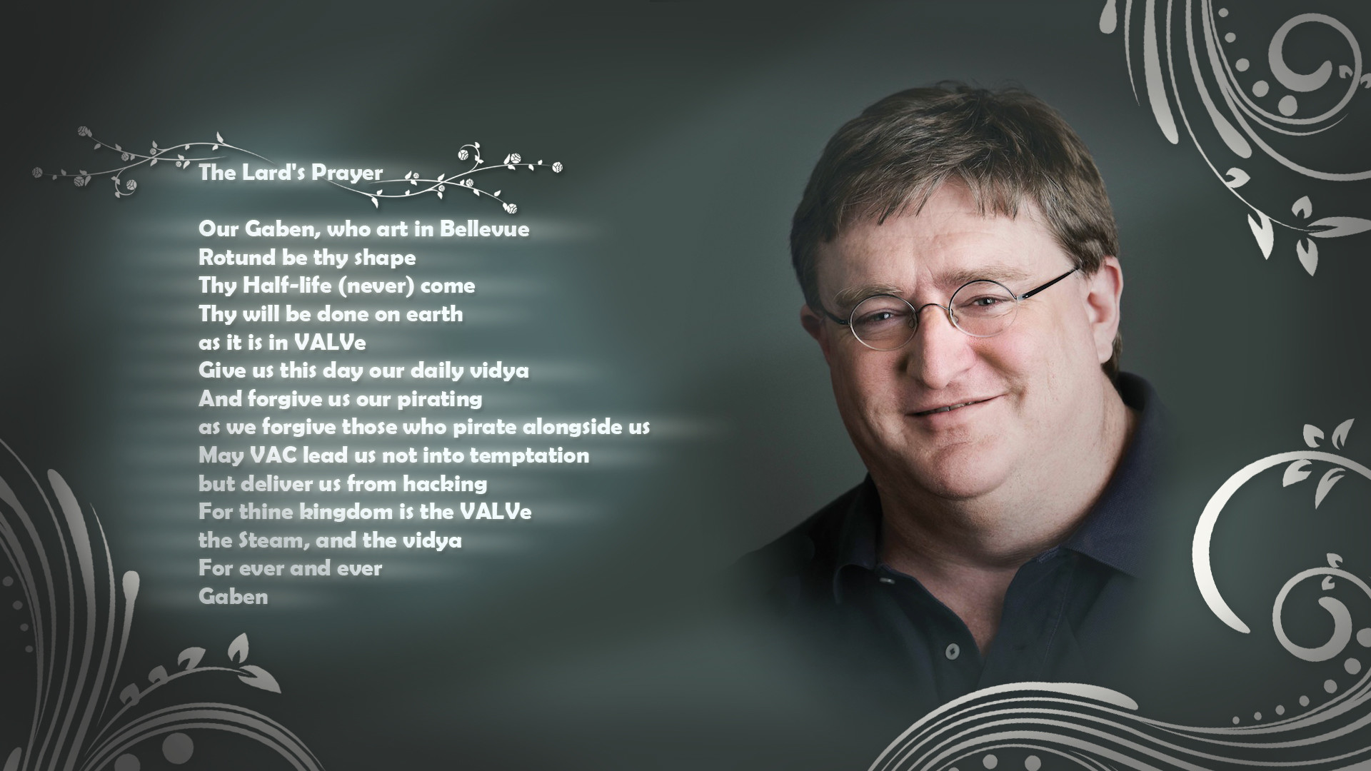 1920x1080 Gabe Newell The Lard's Prayer Prayer text humor wallpaper |   | 73746 | WallpaperUP