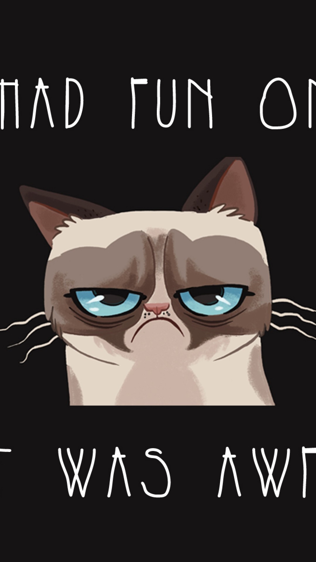 1080x1920  Wallpaper grumpy cat, cat, funny, sadness, grief