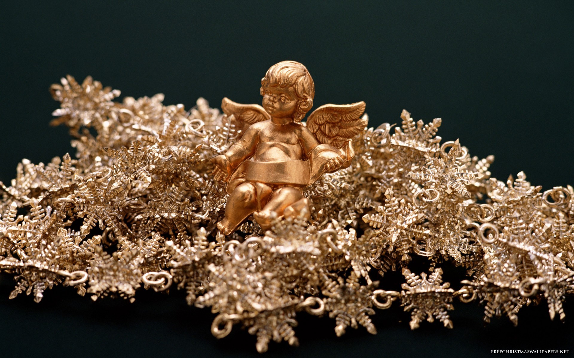 1920x1200 Gold Christmas Angel - 