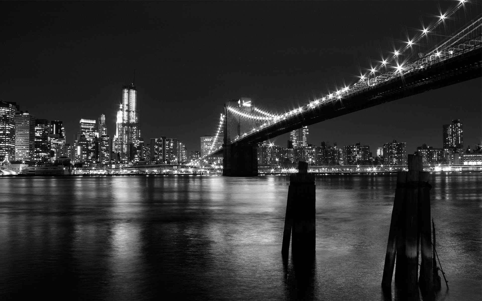 1920x1200 ariÃ¨re plan HD New York City Wallpaper noir et blanc