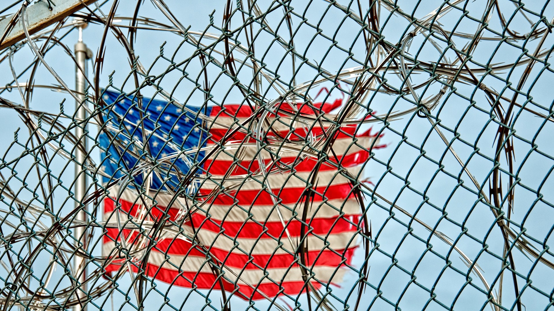 1920x1080 Preview wallpaper flag, united states, barbed wire 