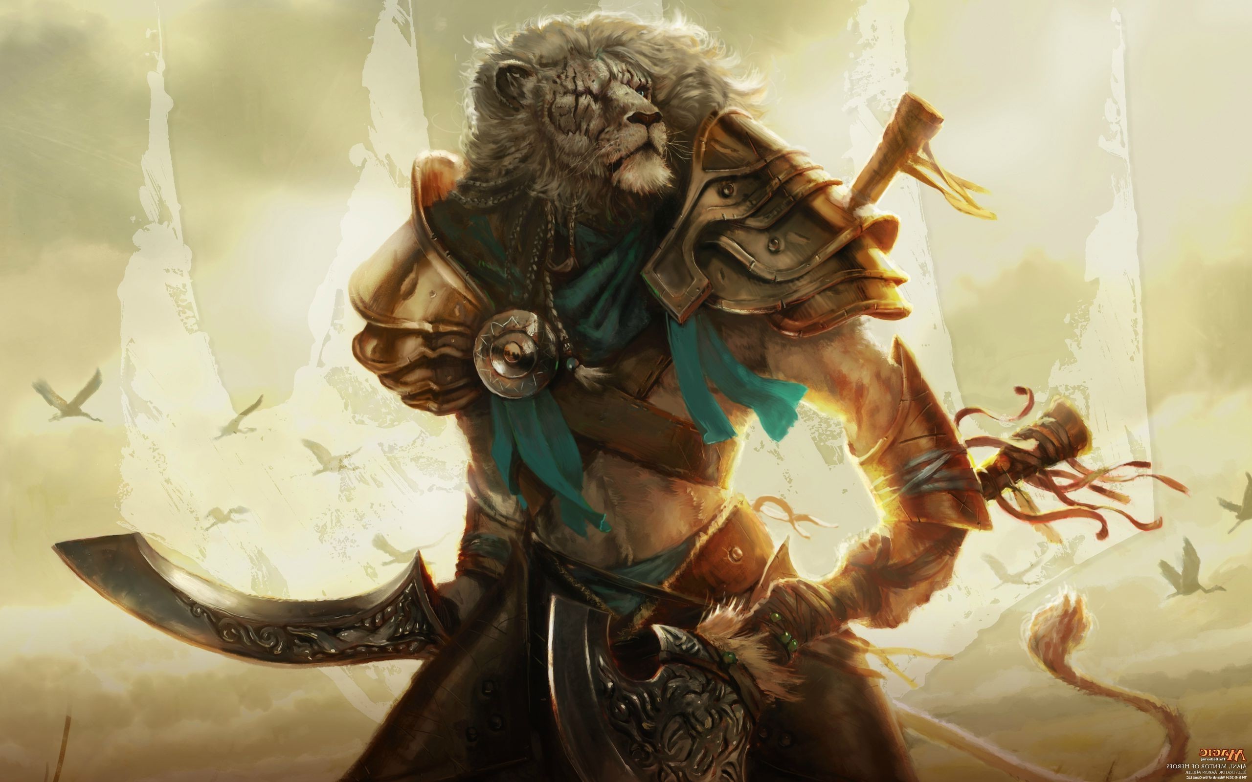 2560x1600 pictures of fantasy cats Fantasy feline warrior Wallpapers