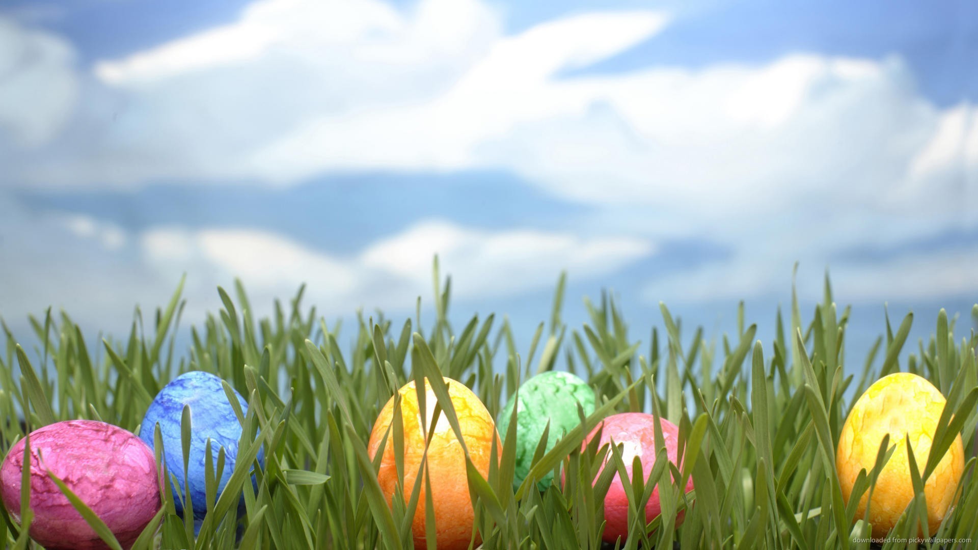1920x1080 Easter eggs in artificial grass for 
