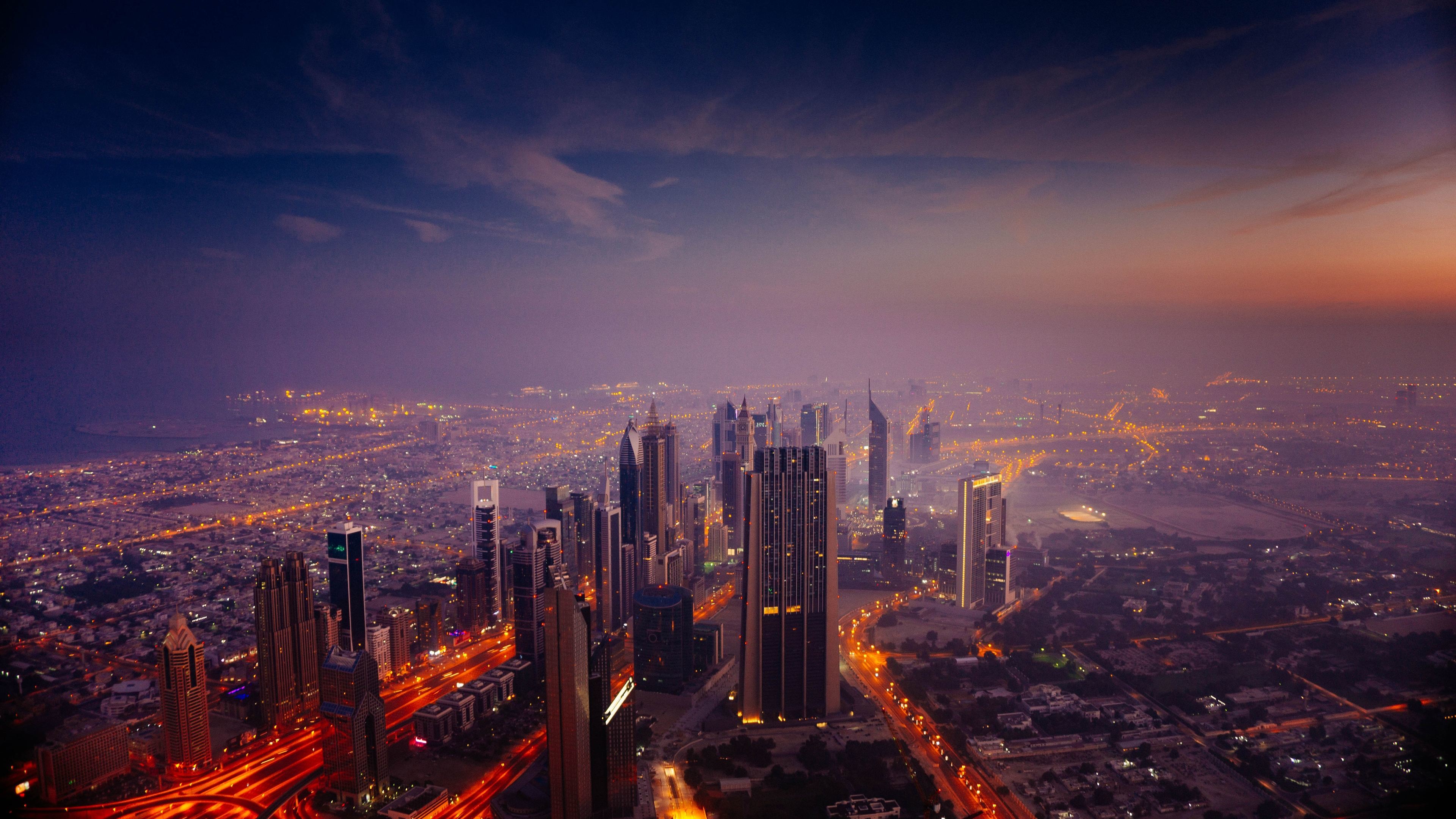3840x2160 Dubai Sunrise City 5k
