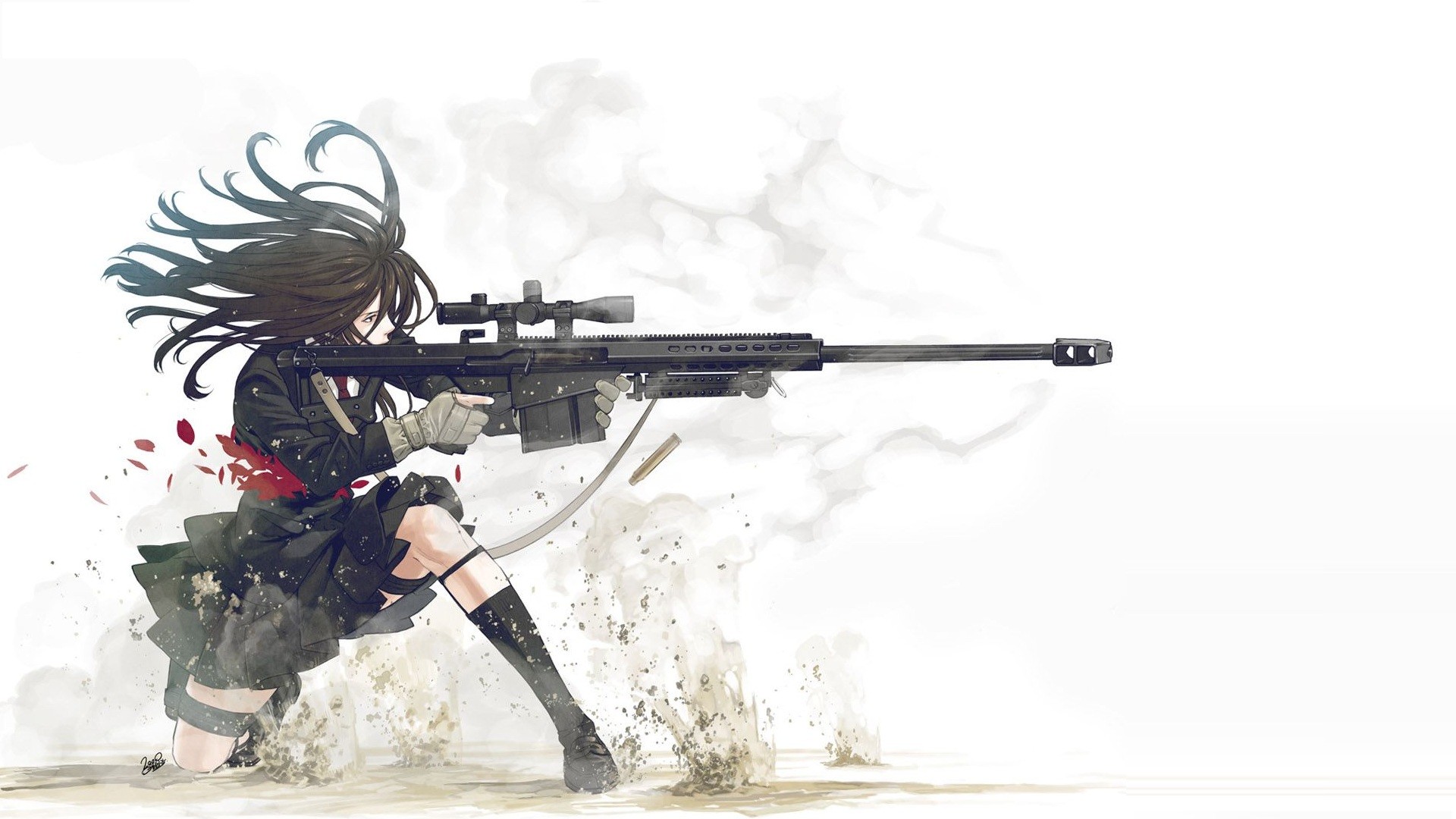 1920x1080 Anime Guns Weapons Manga Anime Girls White Background Sniper Rifles free  iPhone or Android Full HD wallpaper.