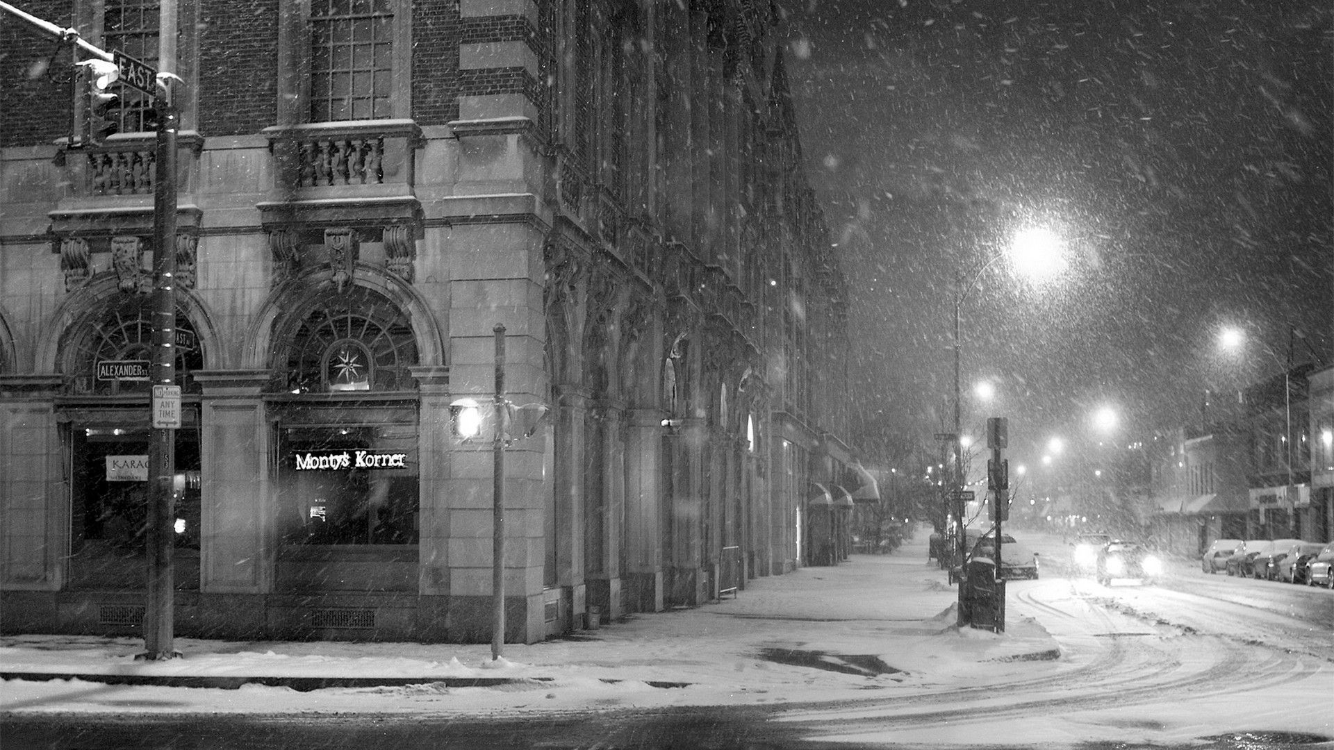 1920x1080 Download Wallpaper  City, Street, Snow, Winter, Lane .