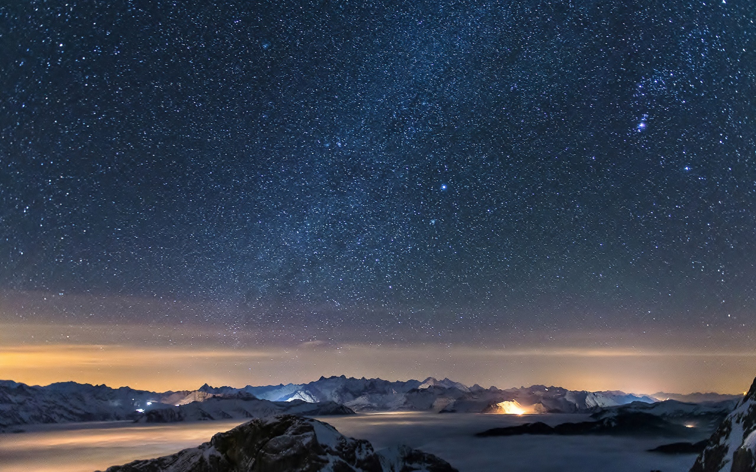 2560x1600 nature mountain galaxy night landscape fog stars ultrahd 4k wallpaper .