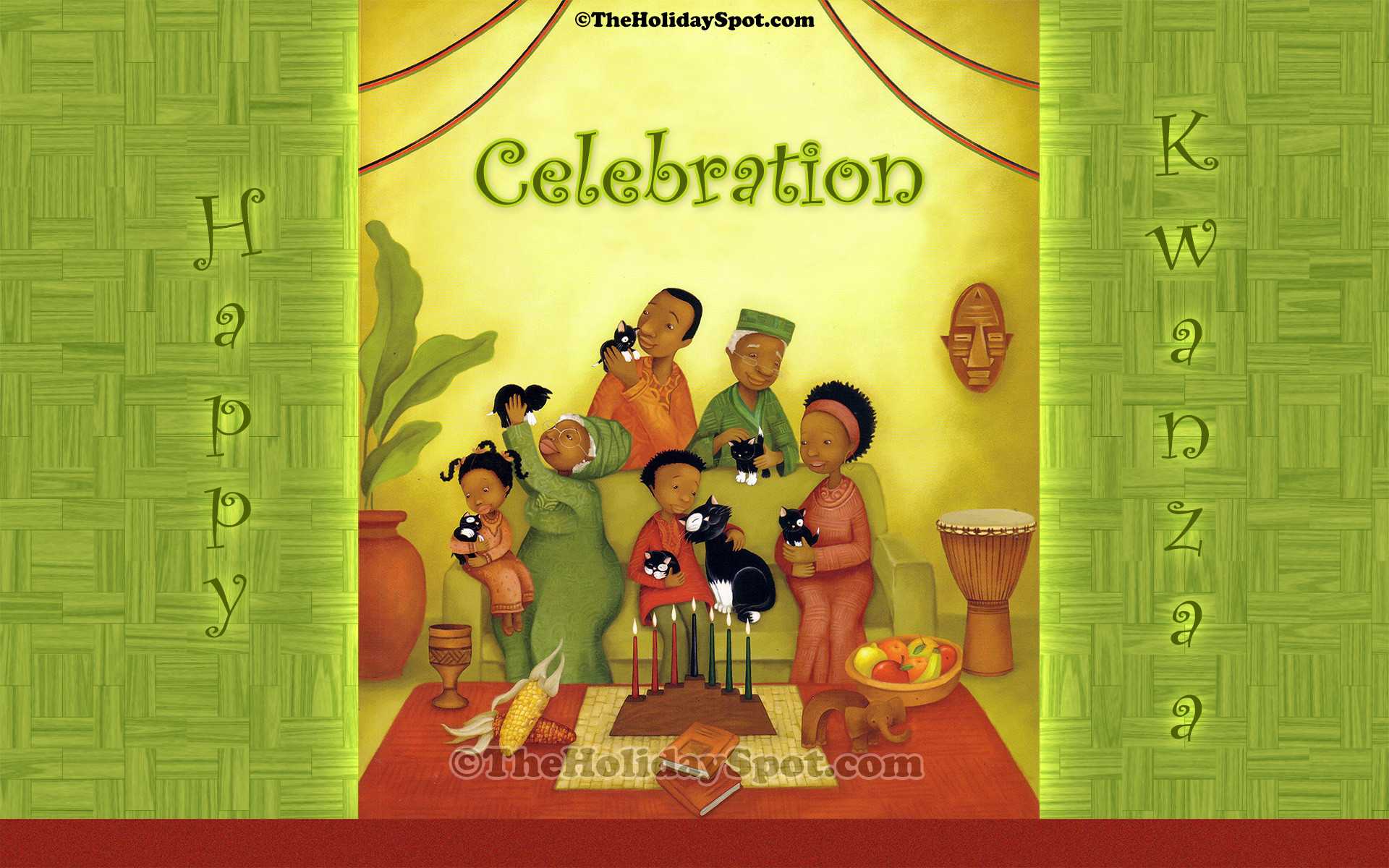 1920x1200 resolution desktop illustration of African-American festival, Kwanzaa .