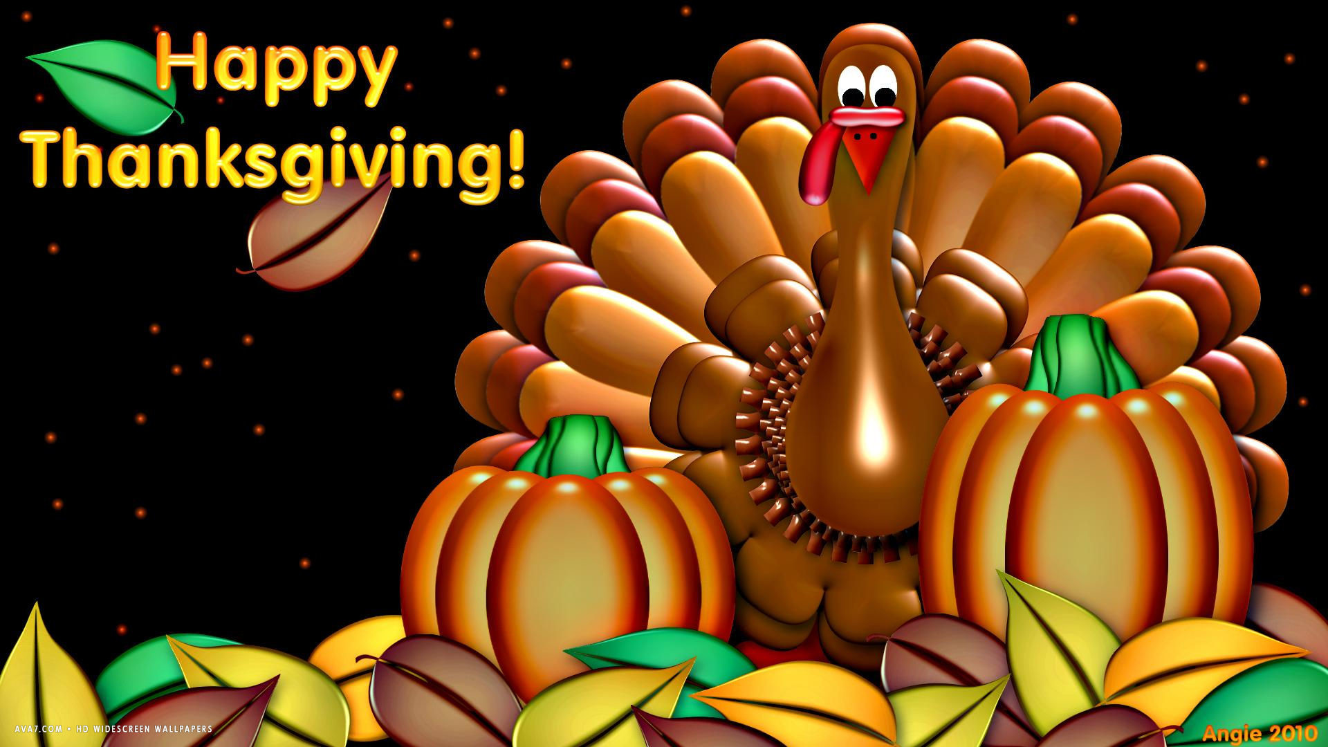 1920x1080 happy thanksgiving turkey pumpkin artistic holiday hd widescreen wallpaper