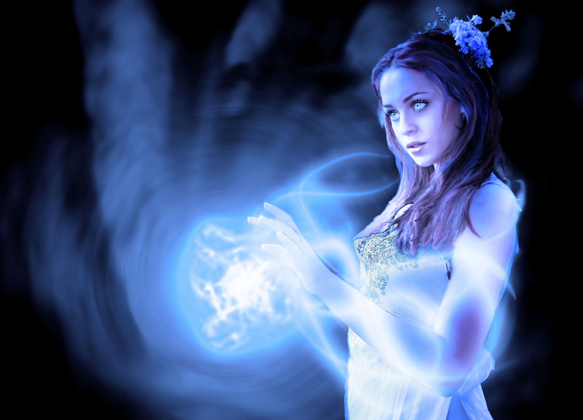 1920x1384 Blue Witch Wallpaper