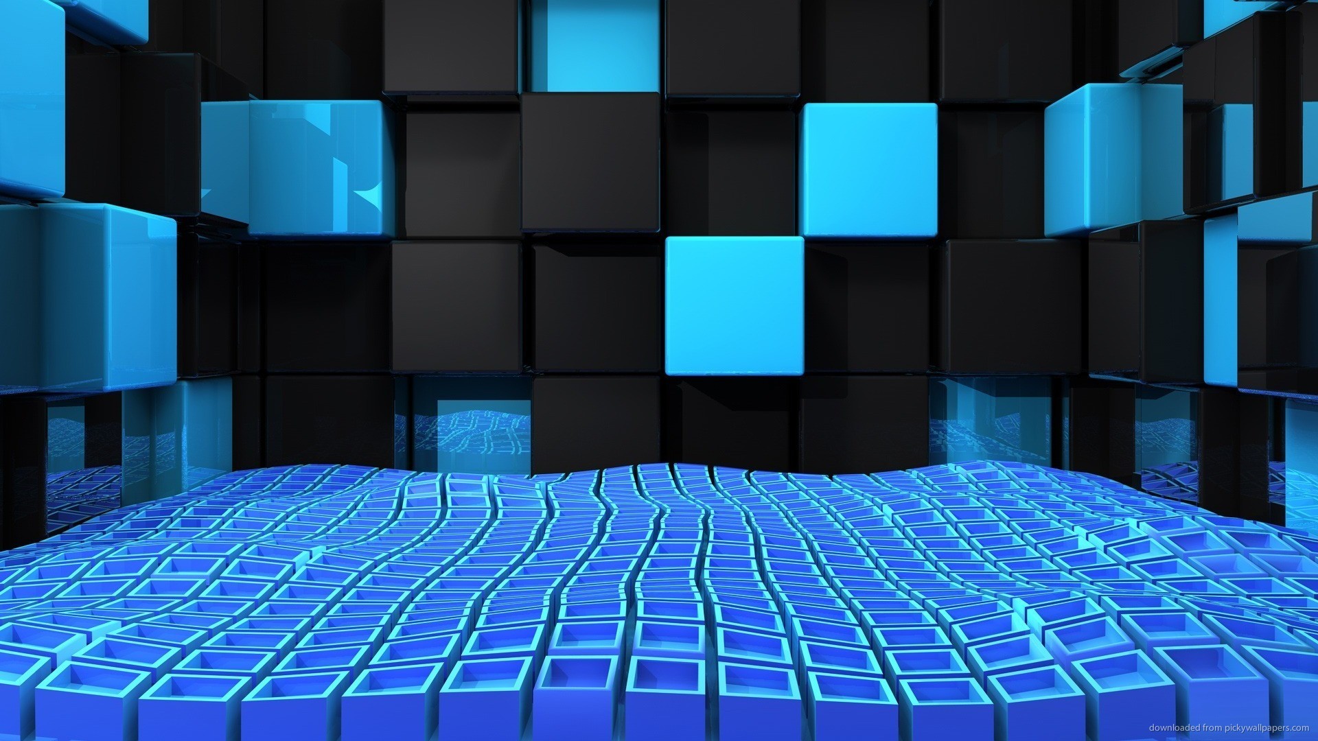 1920x1080 Black and Blue Beautiful Render for 