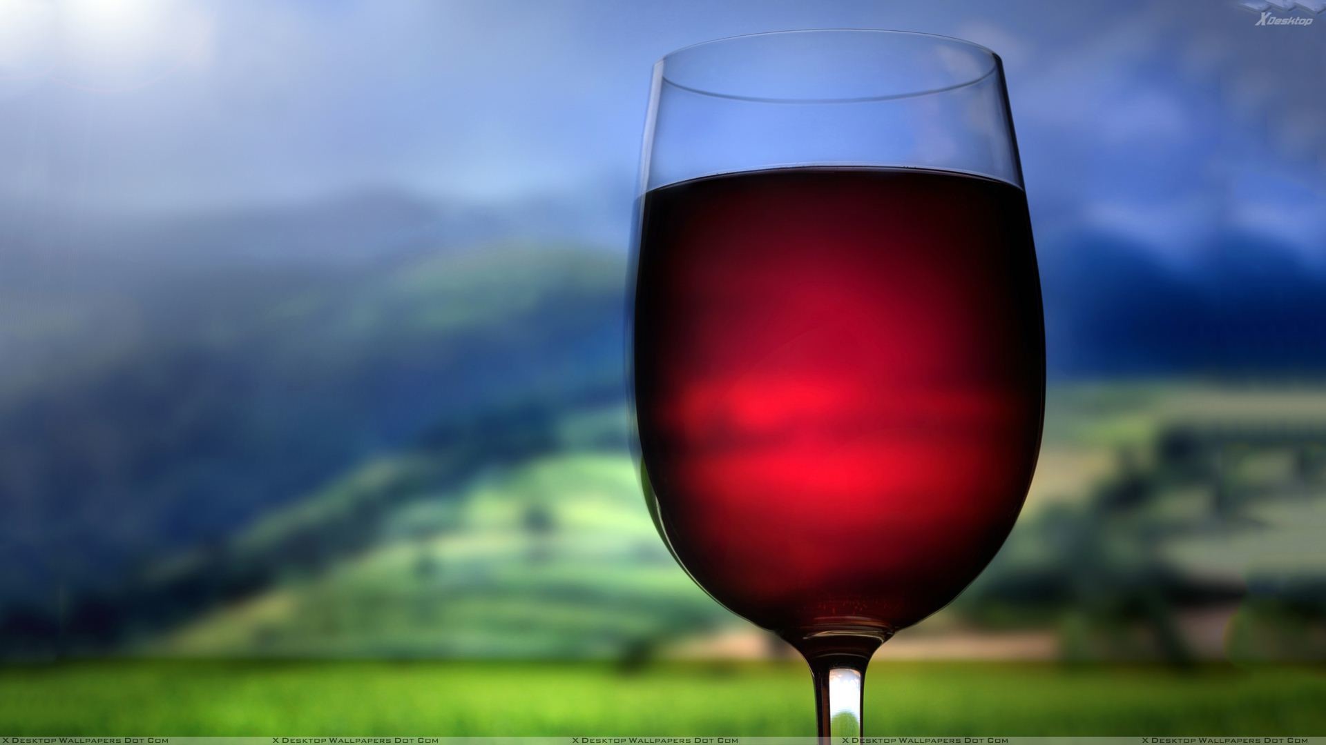 1920x1080 Red Wine Glass Closeup
