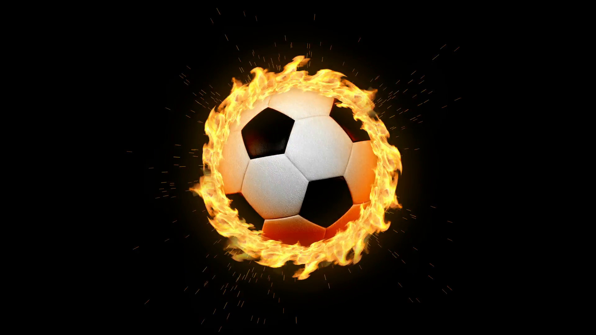 1920x1080 animated soccer or football spinning ball on fire Motion Background -  VideoBlocks