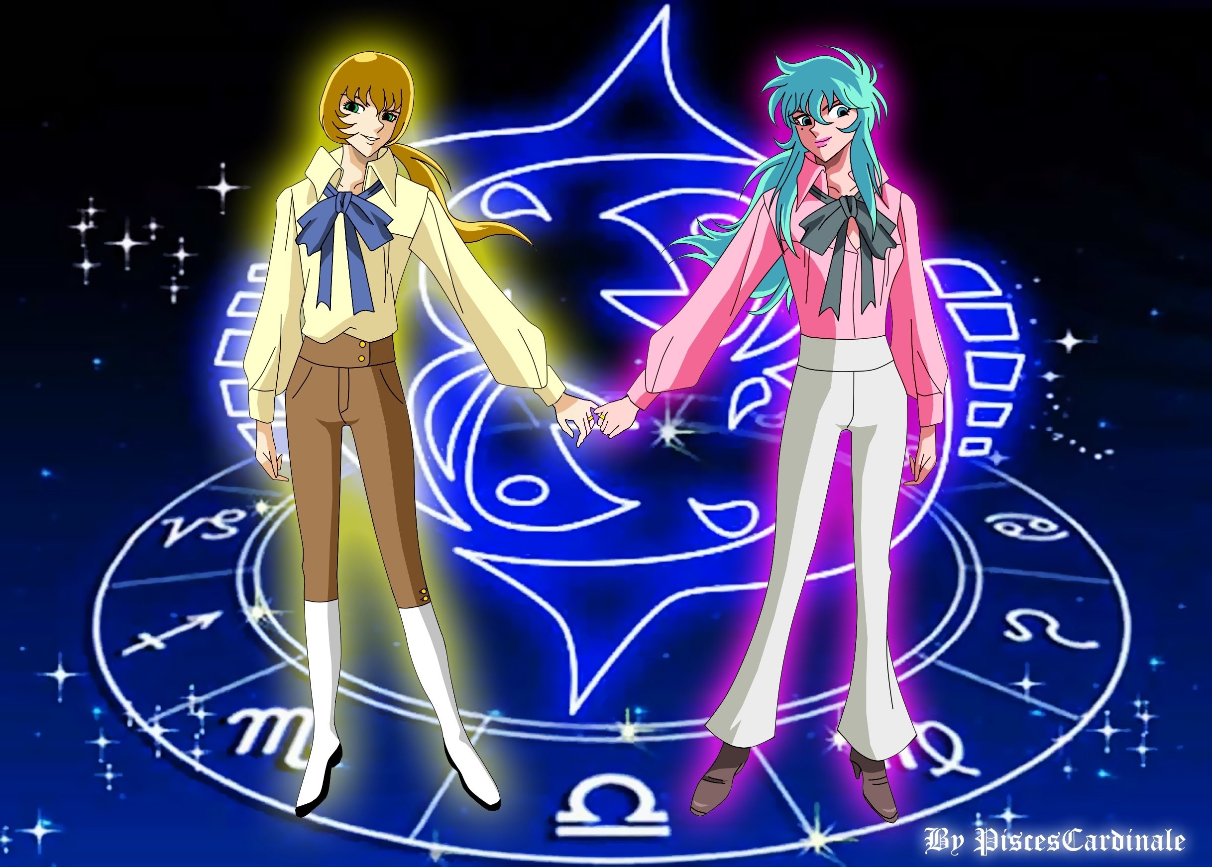 2435x1743 Saint Seiya Soul Of Gold Pisces Cardinale and Pisces Aphrodite wallpaper |   | 705032 | WallpaperUP