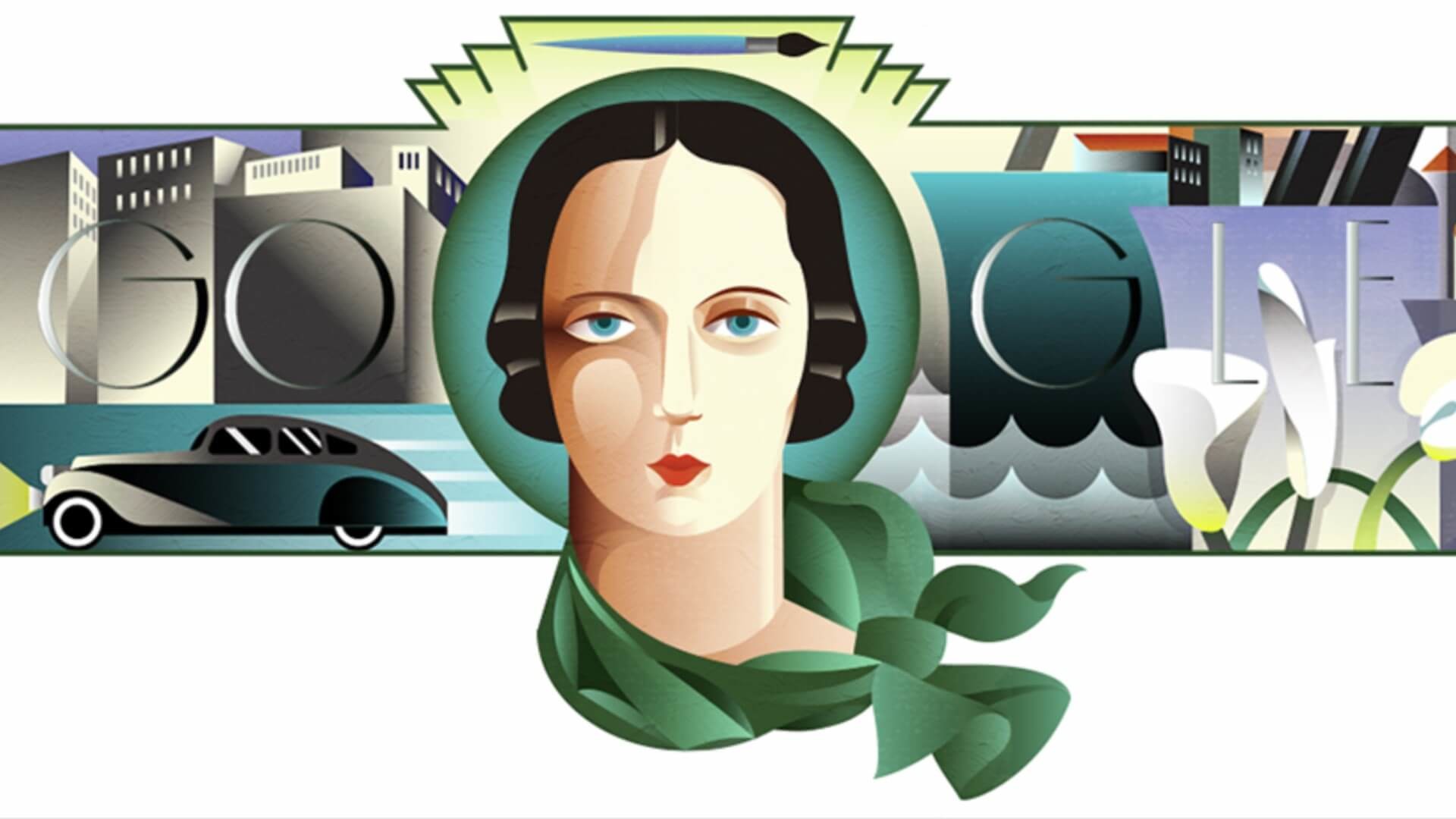 1920x1080 Tamara de Lempicka Google doodle honors artist whose work focused on the  Roaring '20s