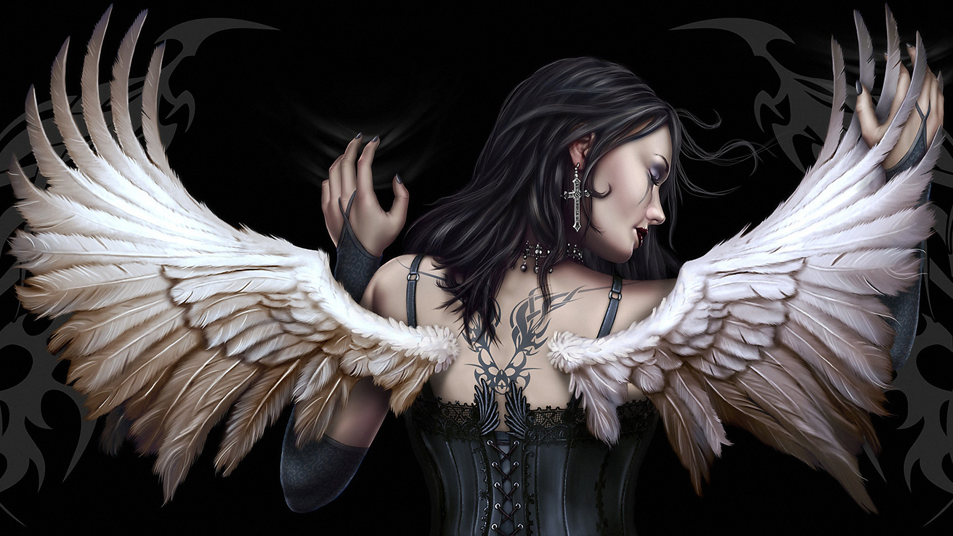 1920x1080 Dark - Angel - Gothic - Fallen Angel - Halloween - Wings Wallpaper