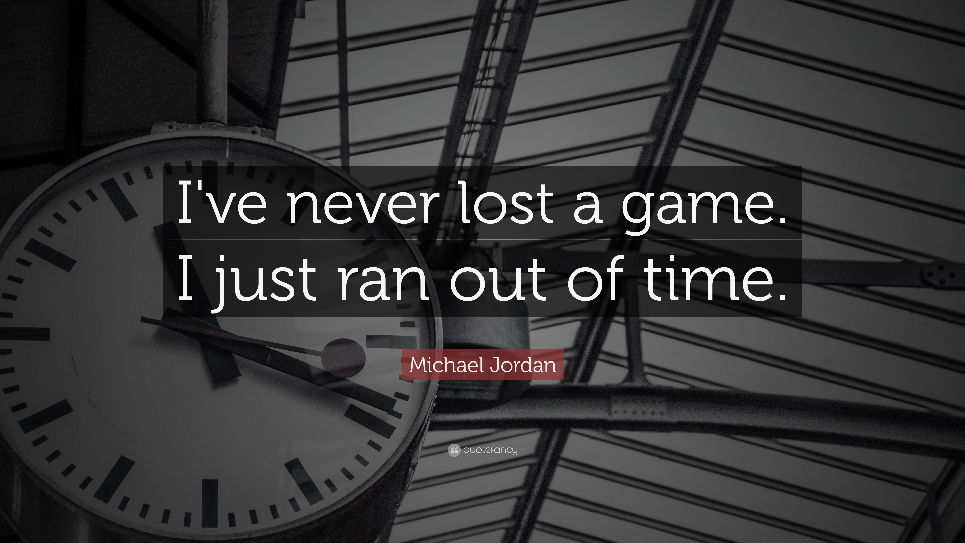 3840x2160 Michael Jordan Quote: “I've never lost a game. I just ran
