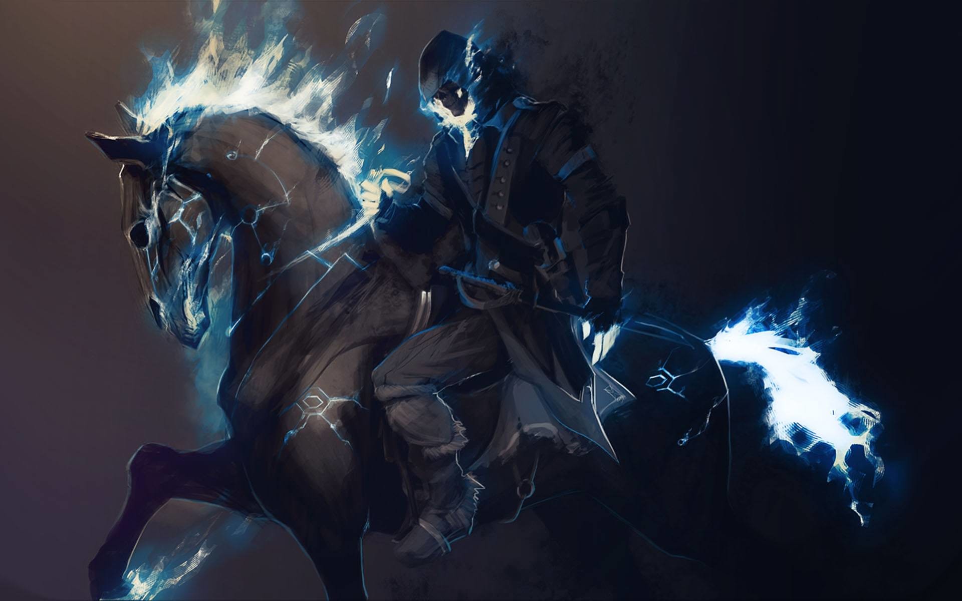 1920x1200 wallpaper horse fantasy painting digital fire 