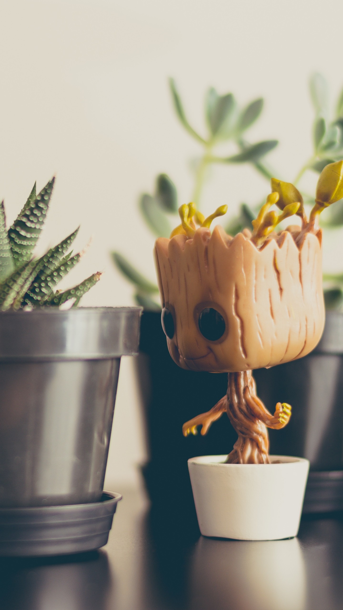 1440x2560 Preview wallpaper groot, baby, house plants 