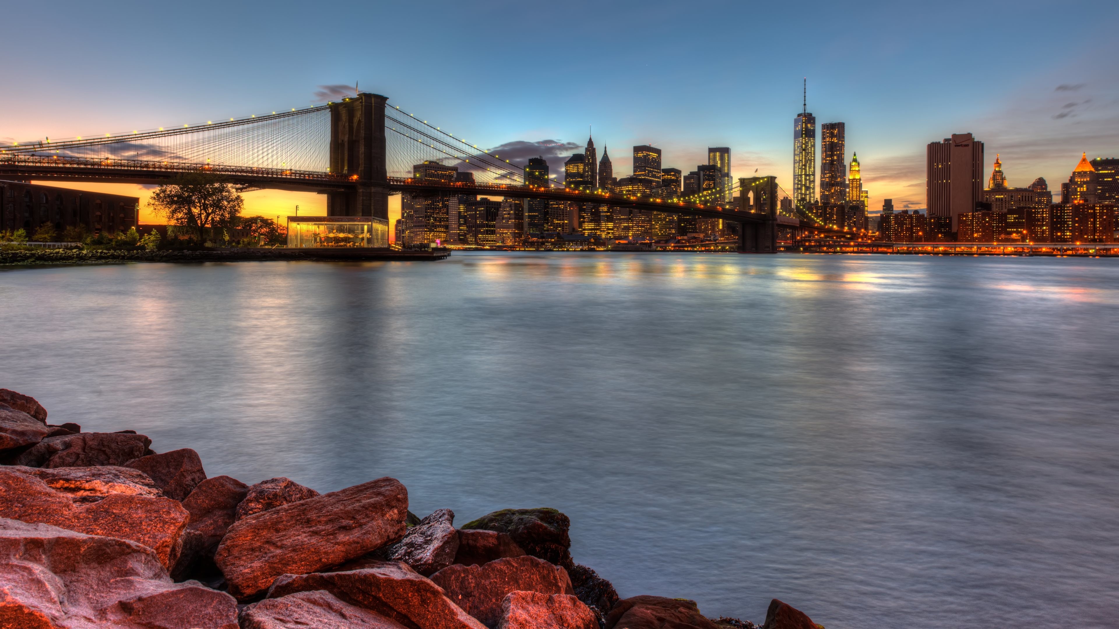 Бруклинский мост Нью-Йорк панорама