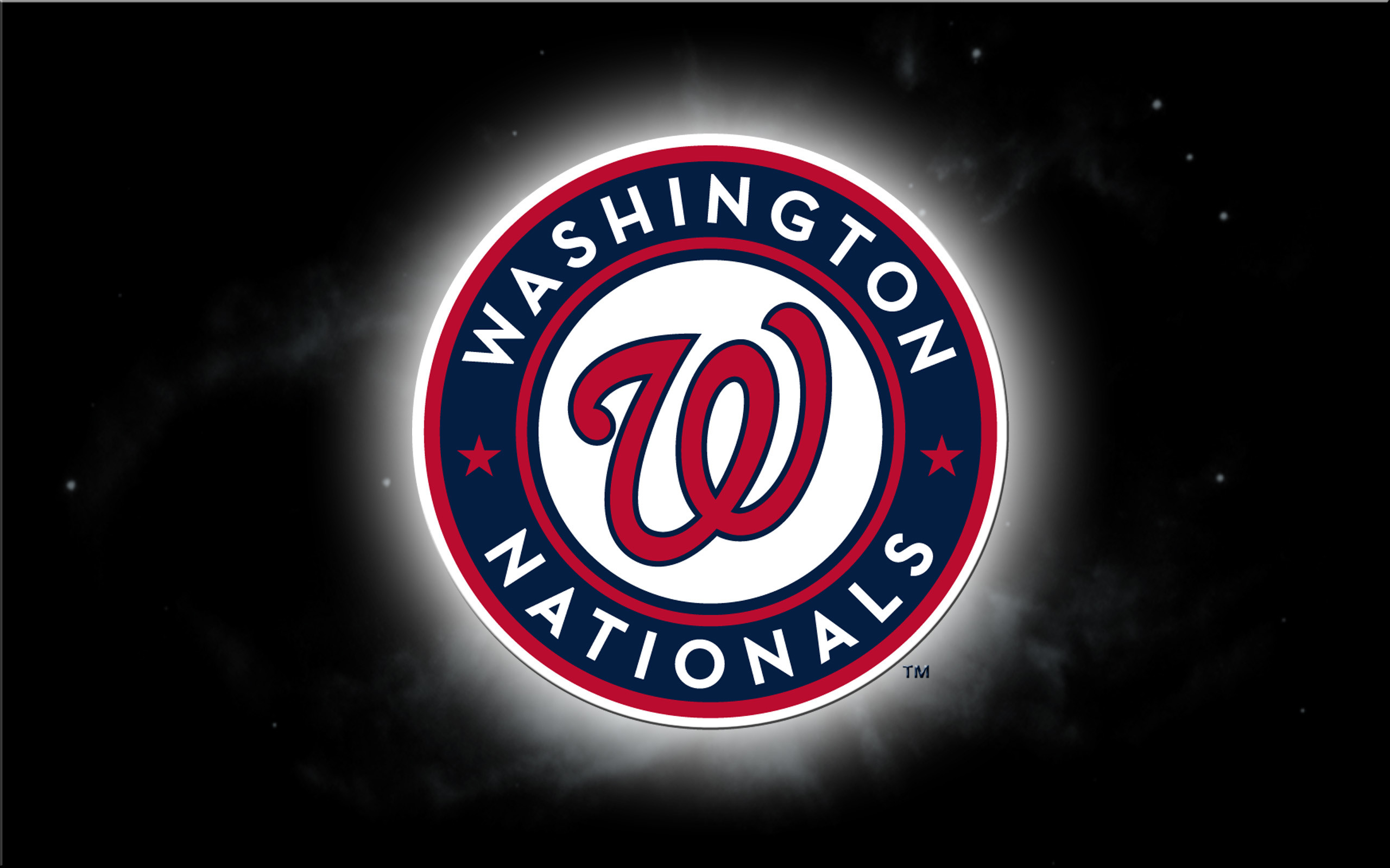 2560x1600 Washington Nationals Primary Logo - A red curly W with a blue outline  inside a blue circle with red outlines, two red stars, and Washington  Nationals in ...
