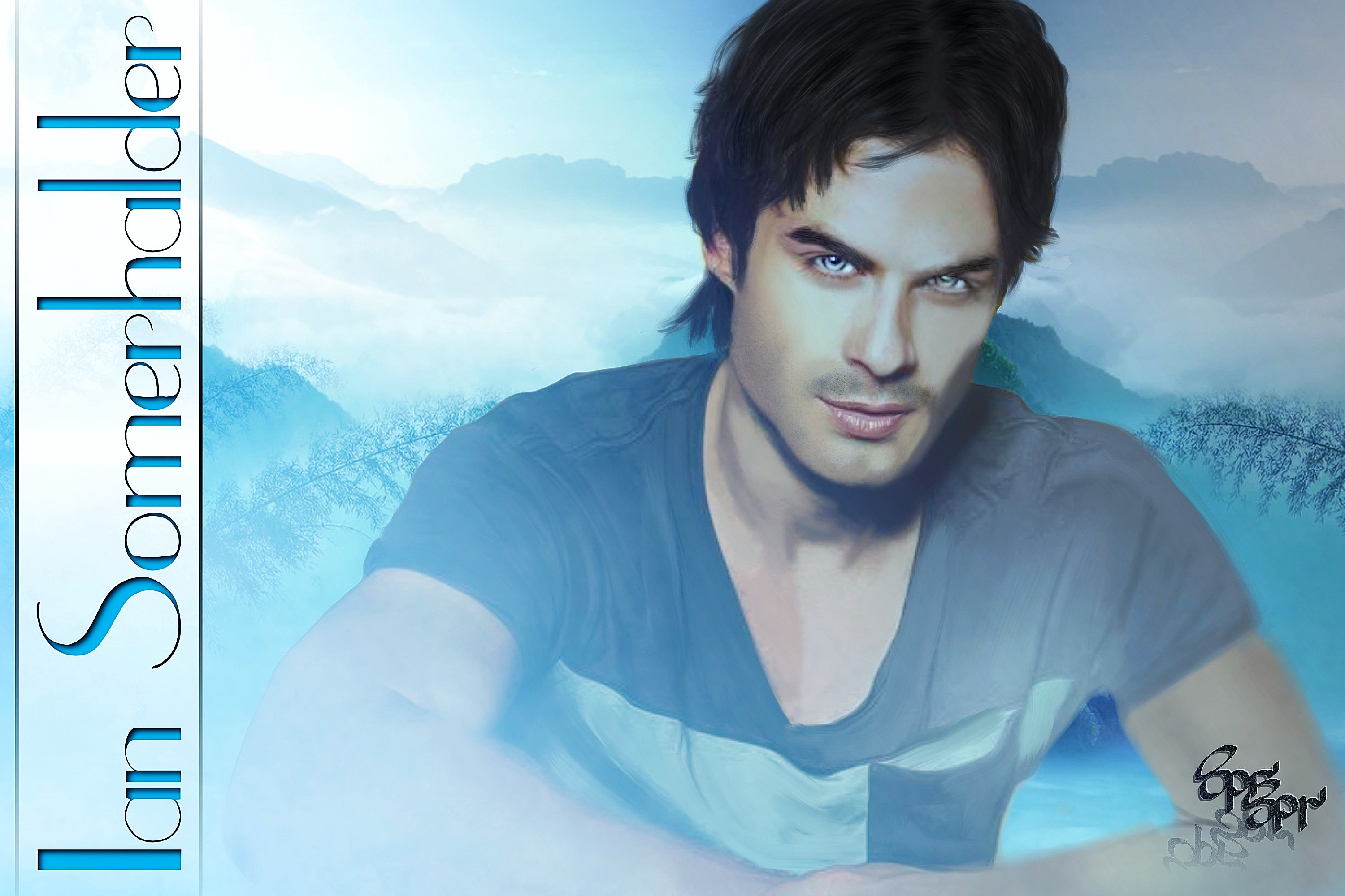 3000x2000 Ian Somerhalder Paint over made with ArtStudio, Tittle and Snapseed for  iPad Background *Sophie
