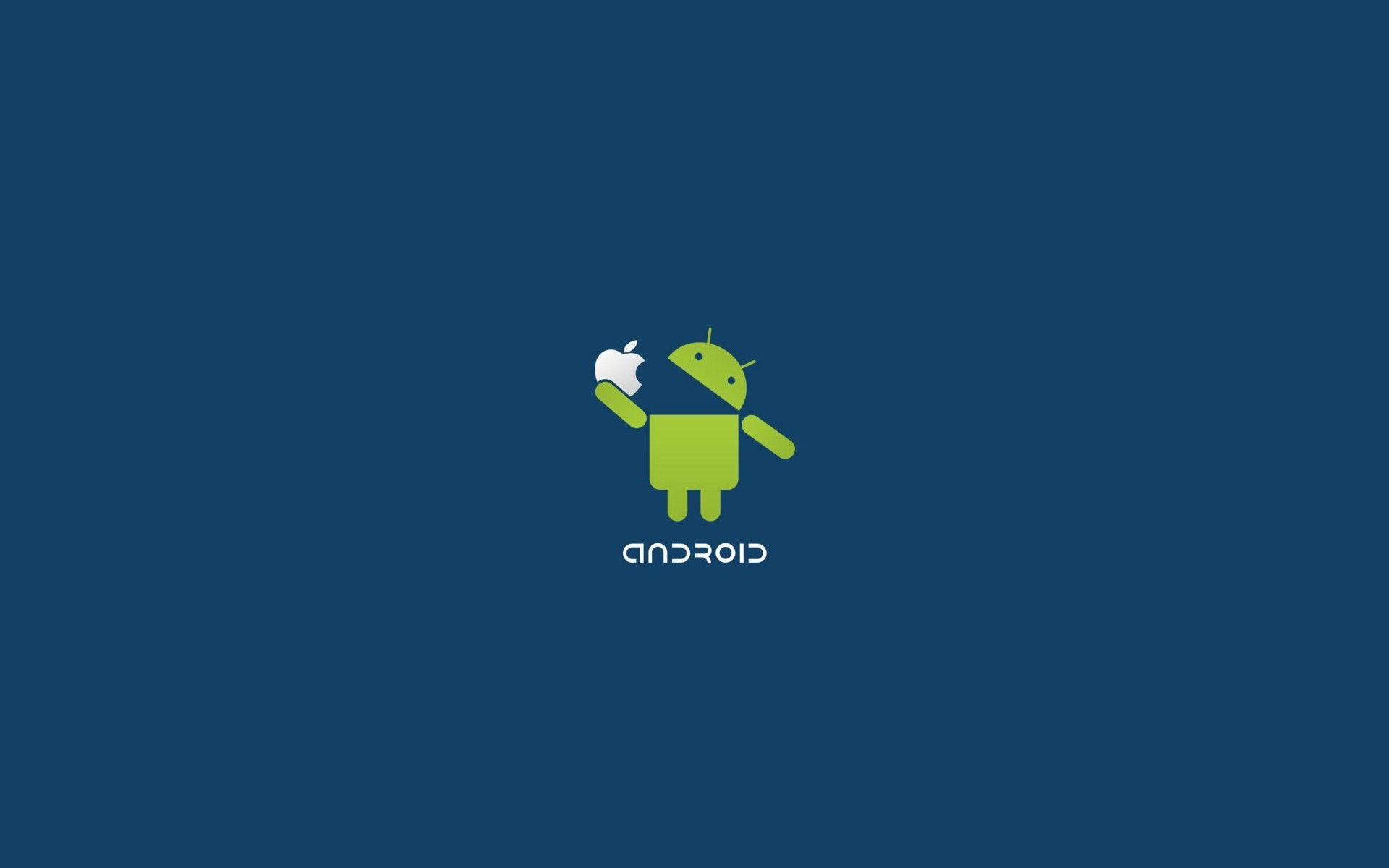 1920x1200 Android Logo Eat Apple Funny Desktop Wallpaper Uploaded by DesktopWalls