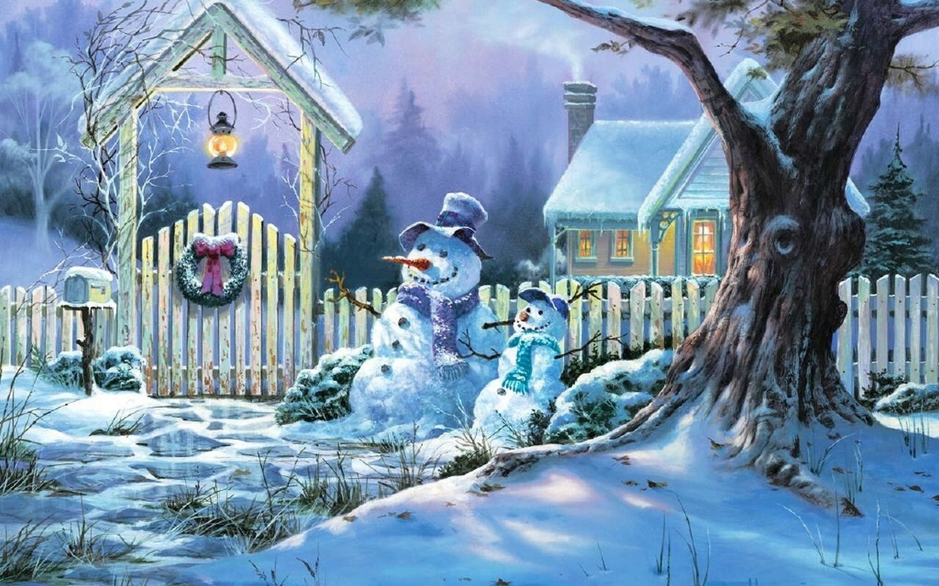 1920x1200 Snowy Christmas Wallpaper