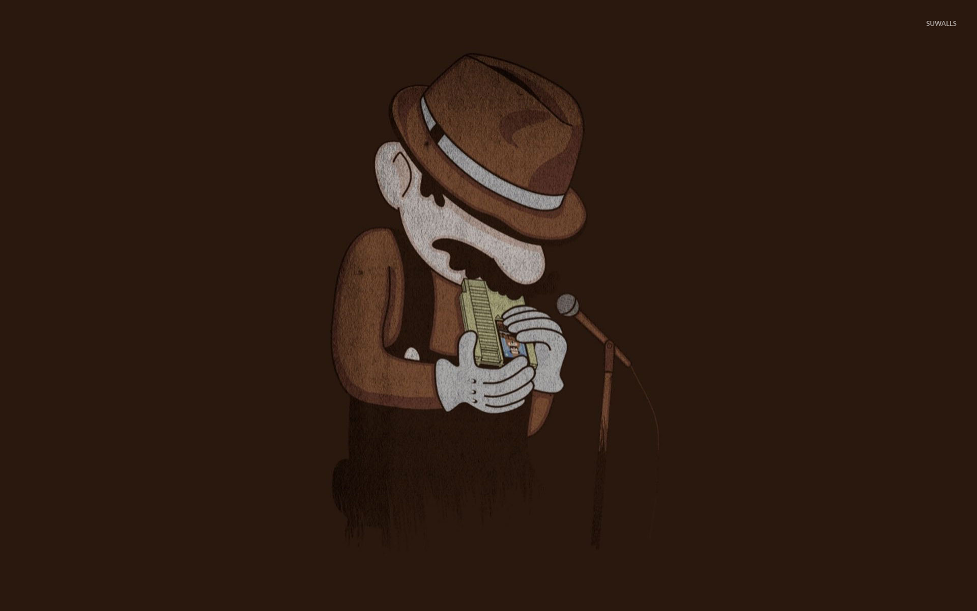 1920x1200 Mario playing blues wallpaper
