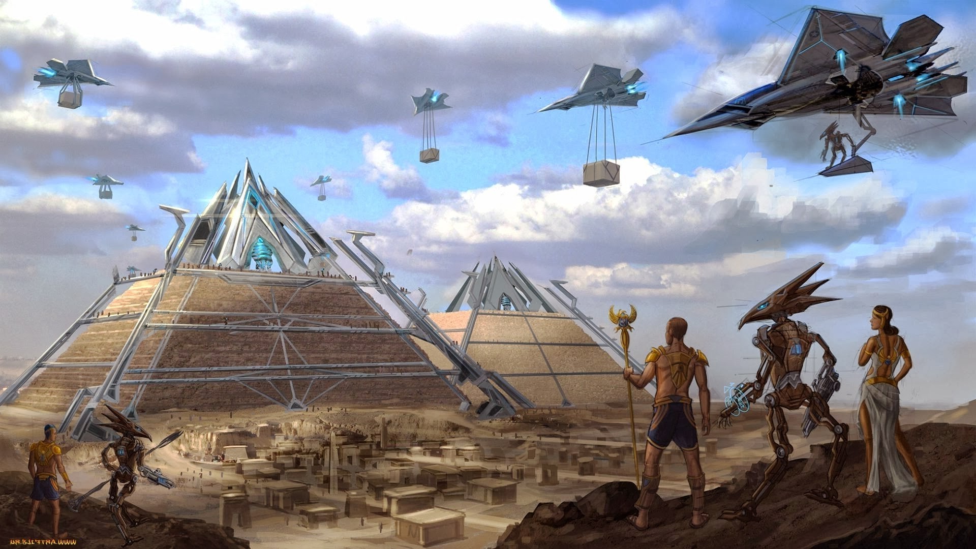 1920x1080 pyramid, Fantasy Art, Futuristic Wallpapers HD / Desktop and Mobile  Backgrounds