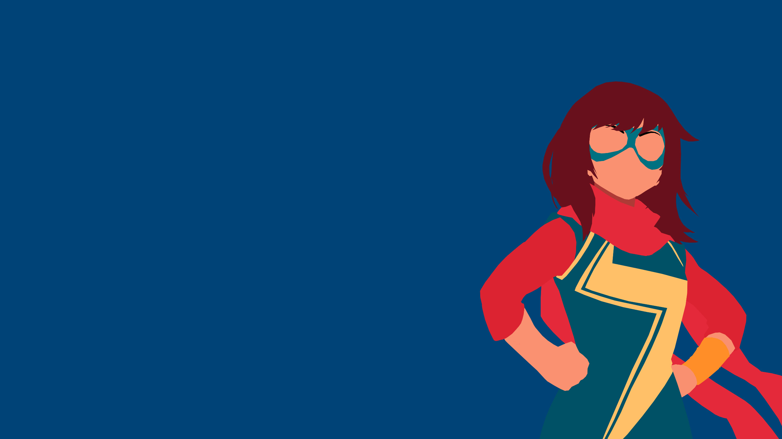 2560x1440 Made a minimalist style Ms. Marvel wallpaper since I couldn't find one that  I liked.