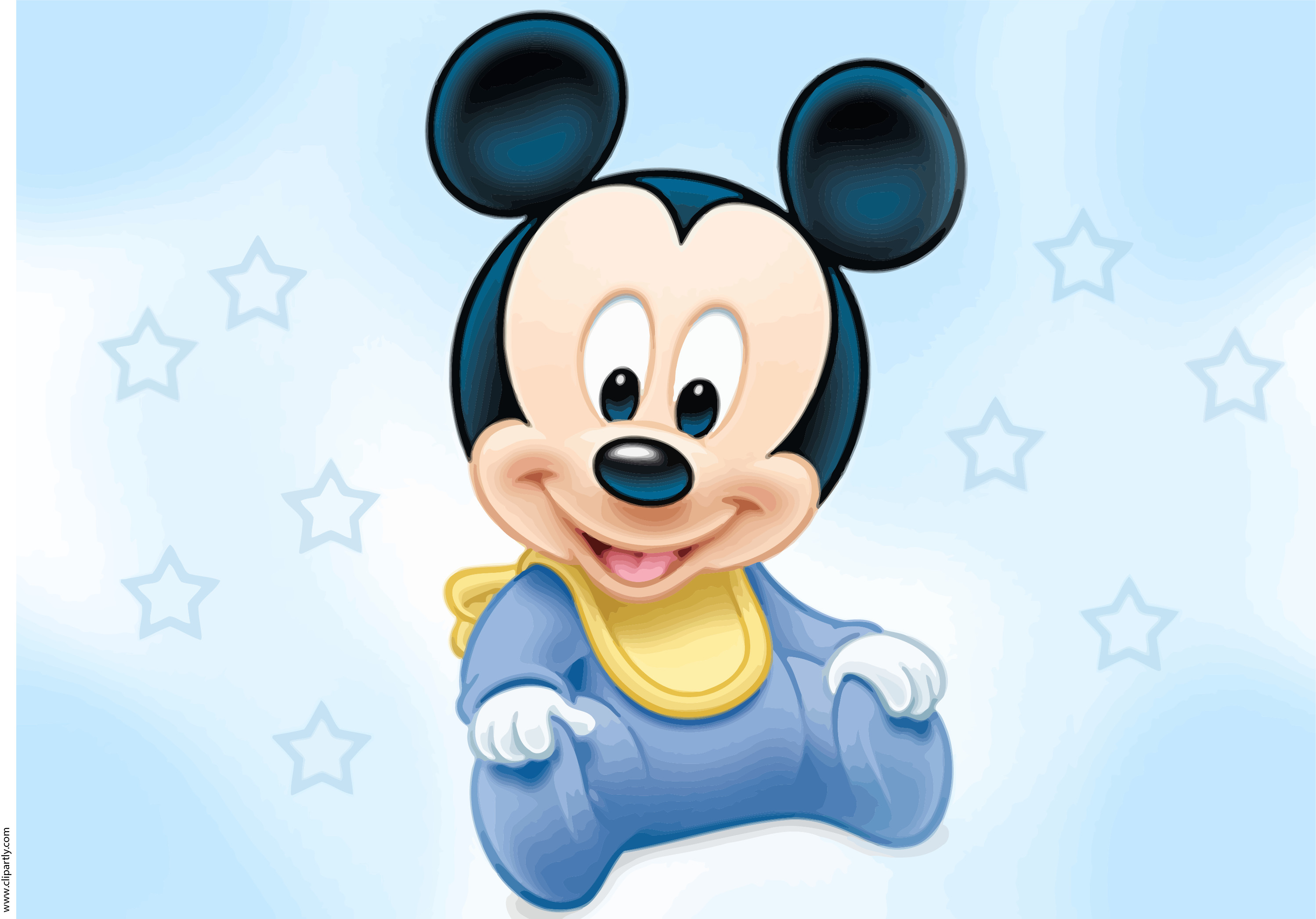 2996x2092 Baby Mickey Mouse Sky Background Clipart Picture