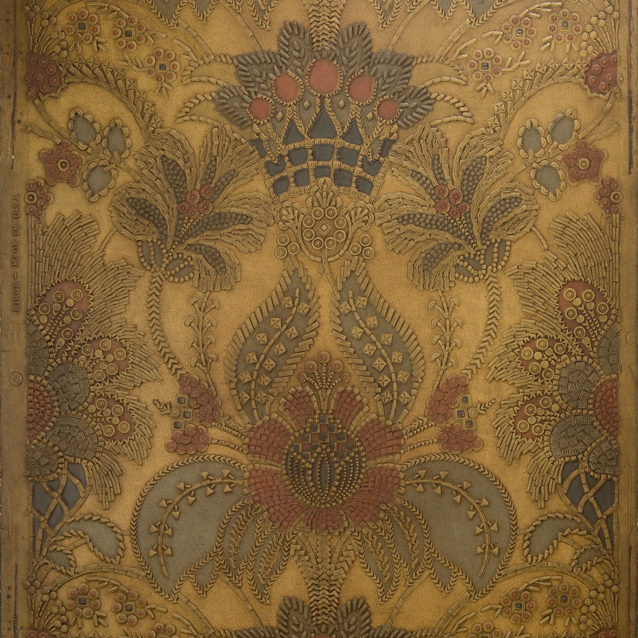 2048x2048 Tooled Leather Damask - Antique Wallpaper Remnant