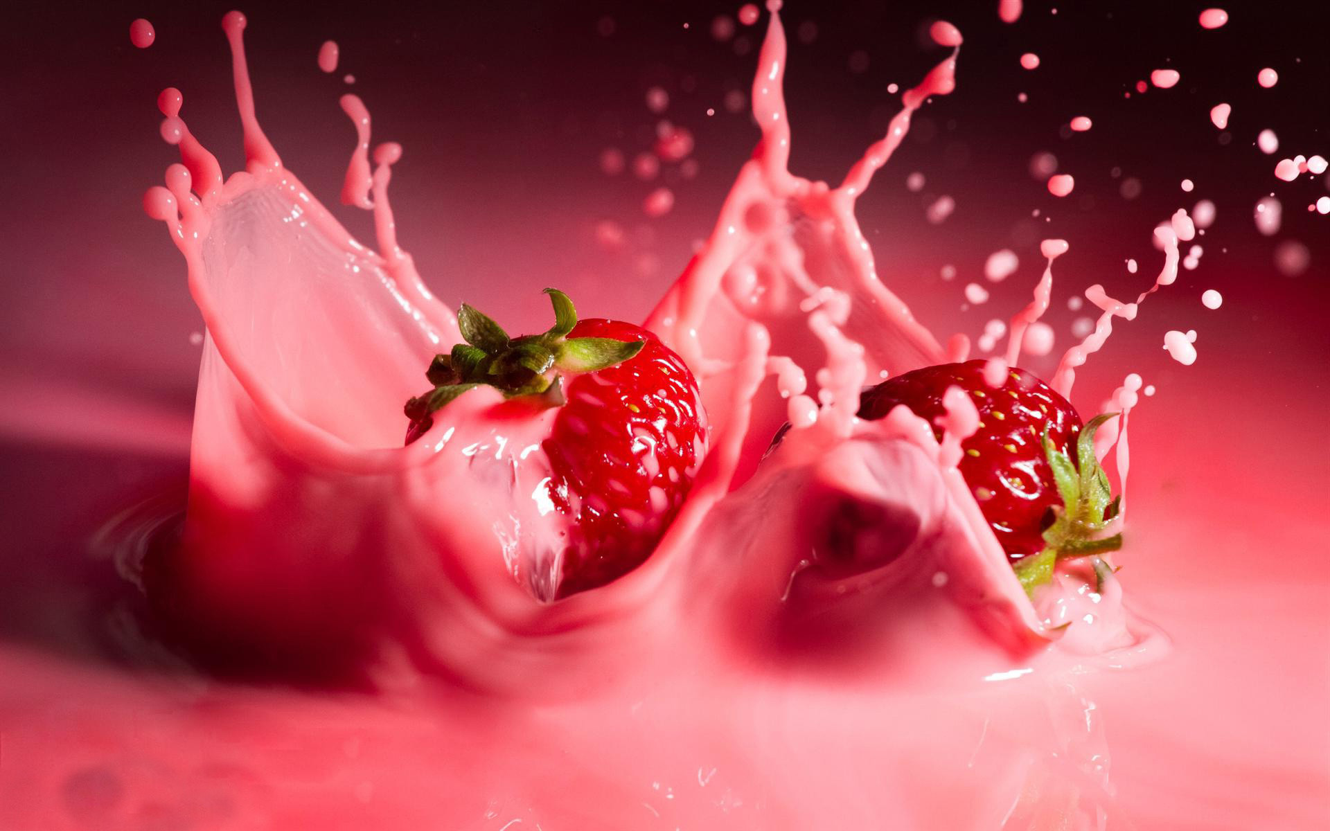 1920x1200 fruits 3D HD | 3D Strowberry Fruits Milkshake Photography Wallpaper HD Photo
