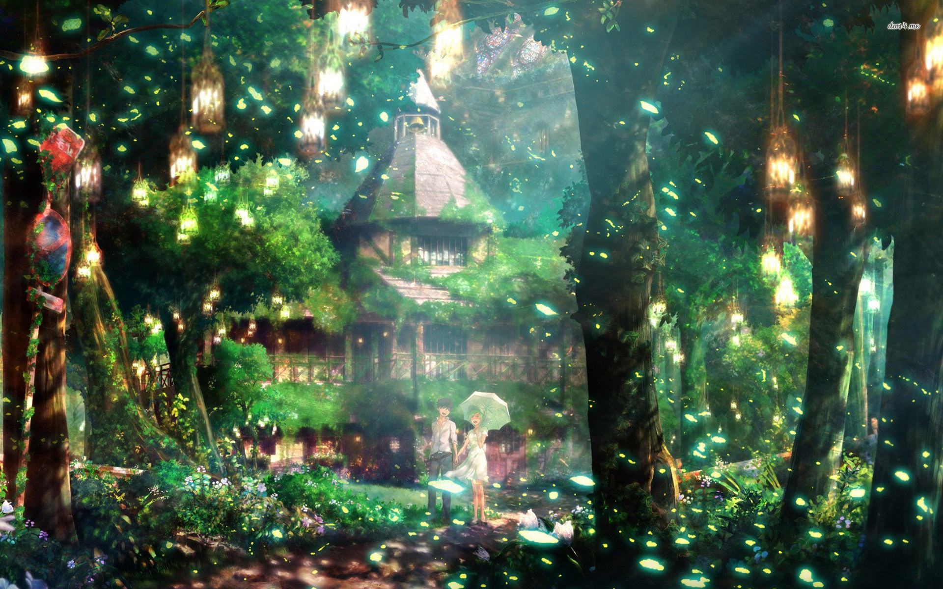 1920x1200 Magical forest Anime HD desktop wallpaper, Forest wallpaper, Couple  wallpaper - Anime no.