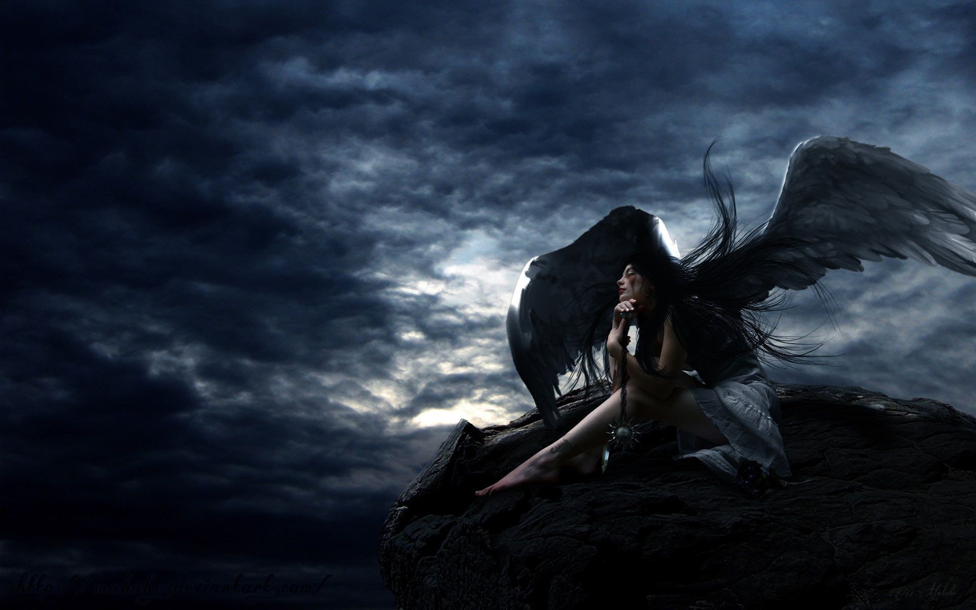 1920x1200  Free Wallpapers - Gothic Angel Lady  wallpaper