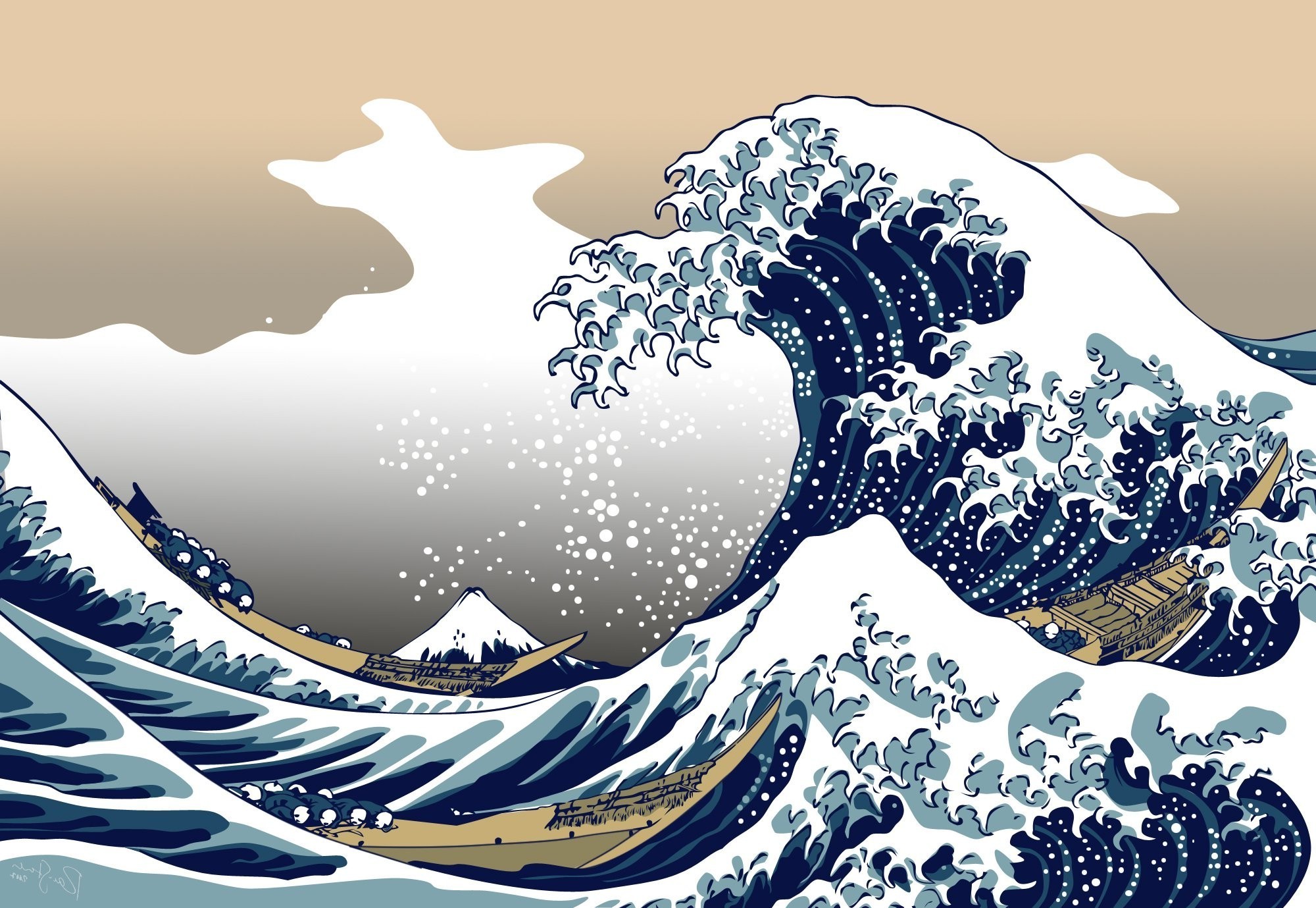 2000x1379 nature, Blue, The Great Wave Off Kanagawa Wallpapers HD / Desktop and  Mobile Backgrounds
