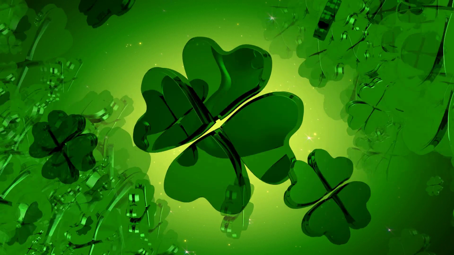 1920x1080 St. Patrick's Day - Green Four Leaf Clover Animation Motion Background -  VideoBlocks