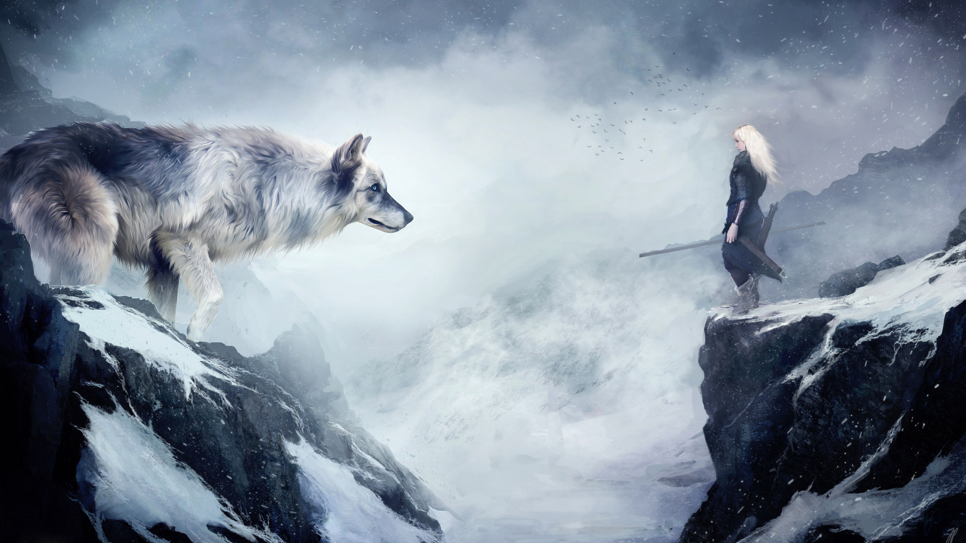 3200x1800 Epic Fantasy Music - The Wolf and the Moon