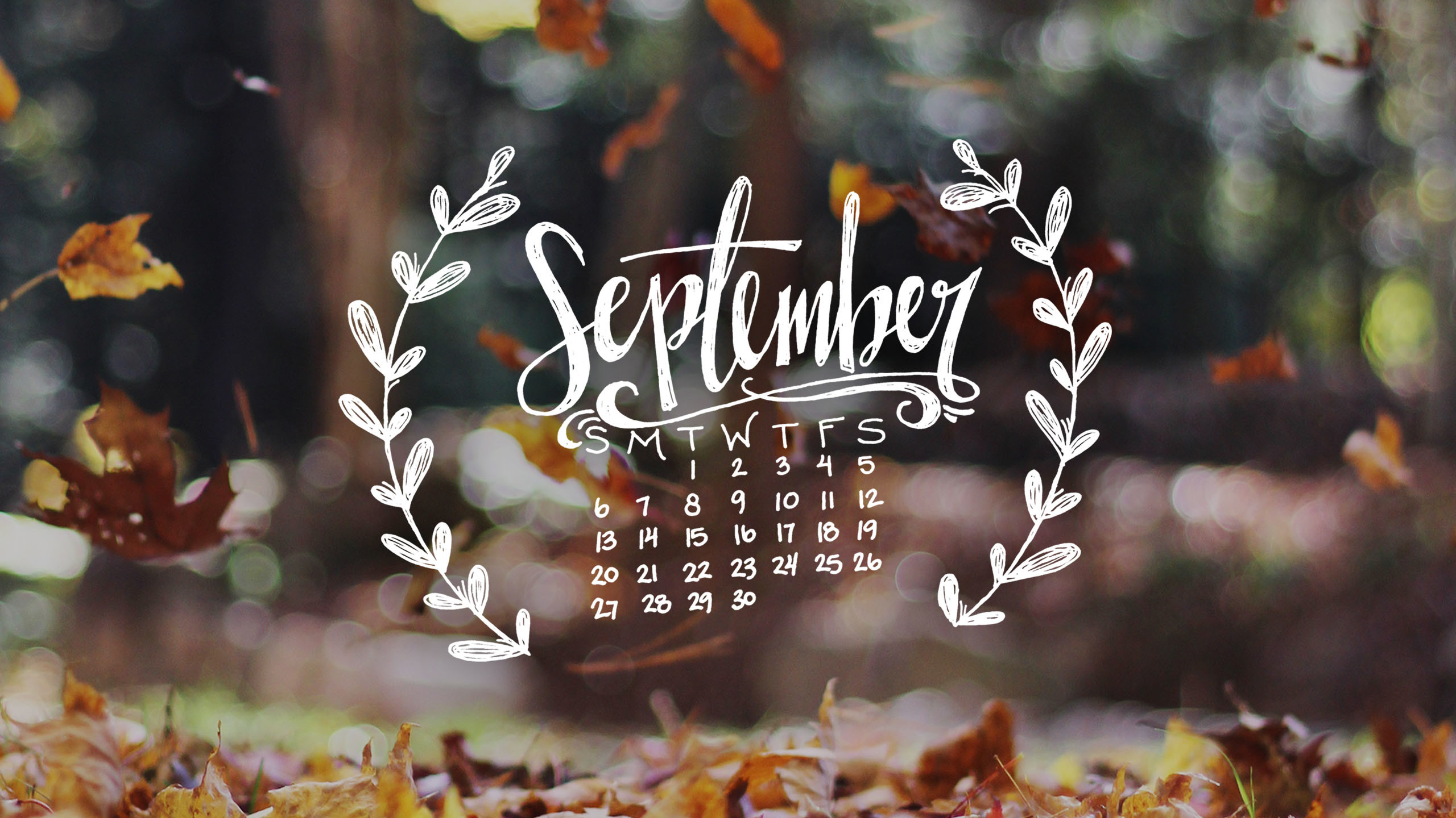 2560x1440 Free just for you - welcome autumn with a new handwritten phone and desktop  wallpaper!