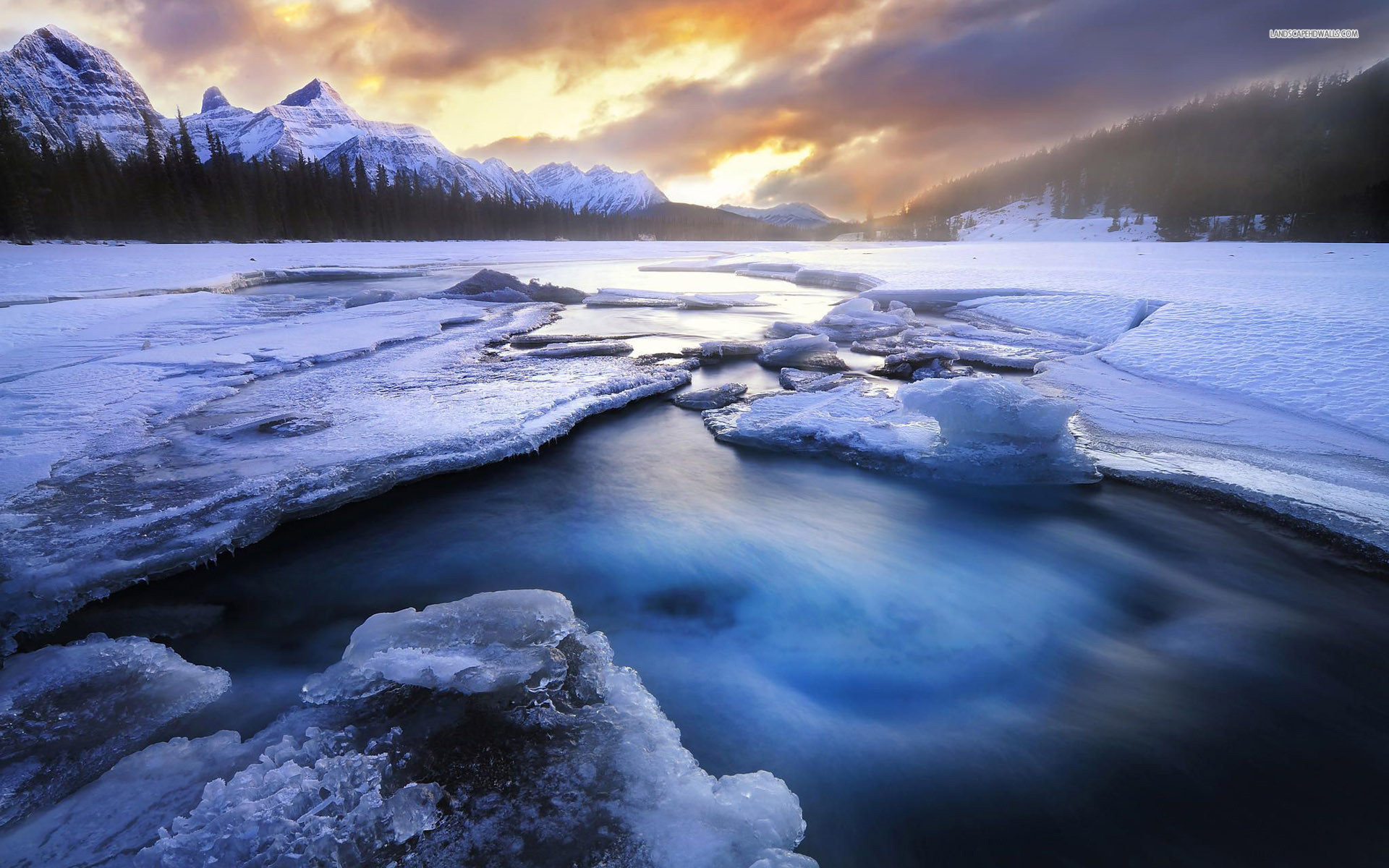 1920x1200 Images of Flowing Winter River Wallpaper - #SC ...