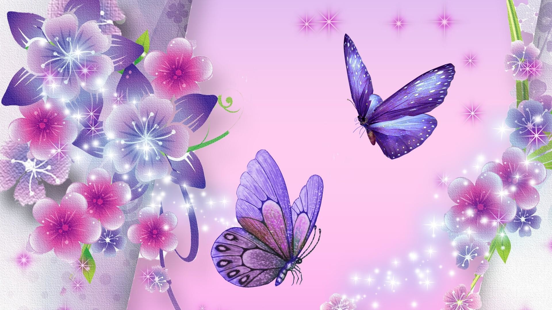 1920x1080 Purple Butterflies HD Wallpapers