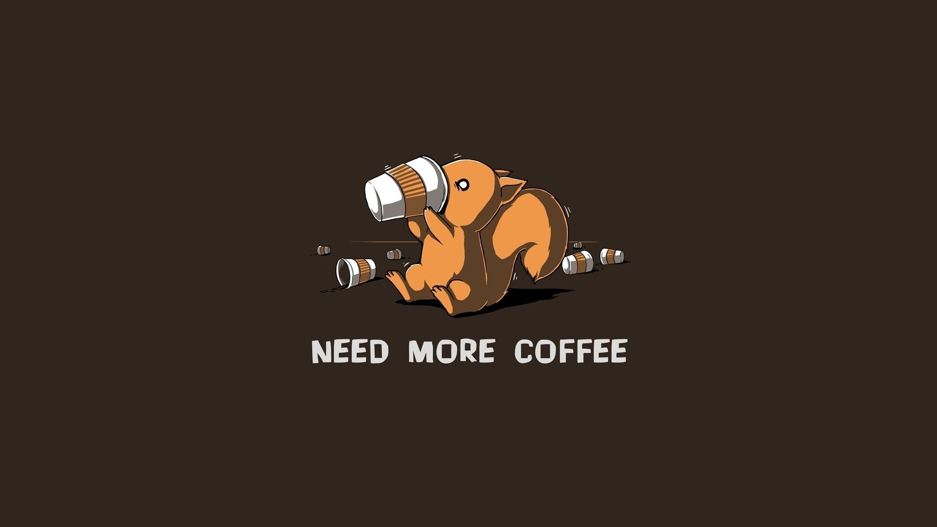 1920x1080 Squirrels I Need More Coffee Wallpaper