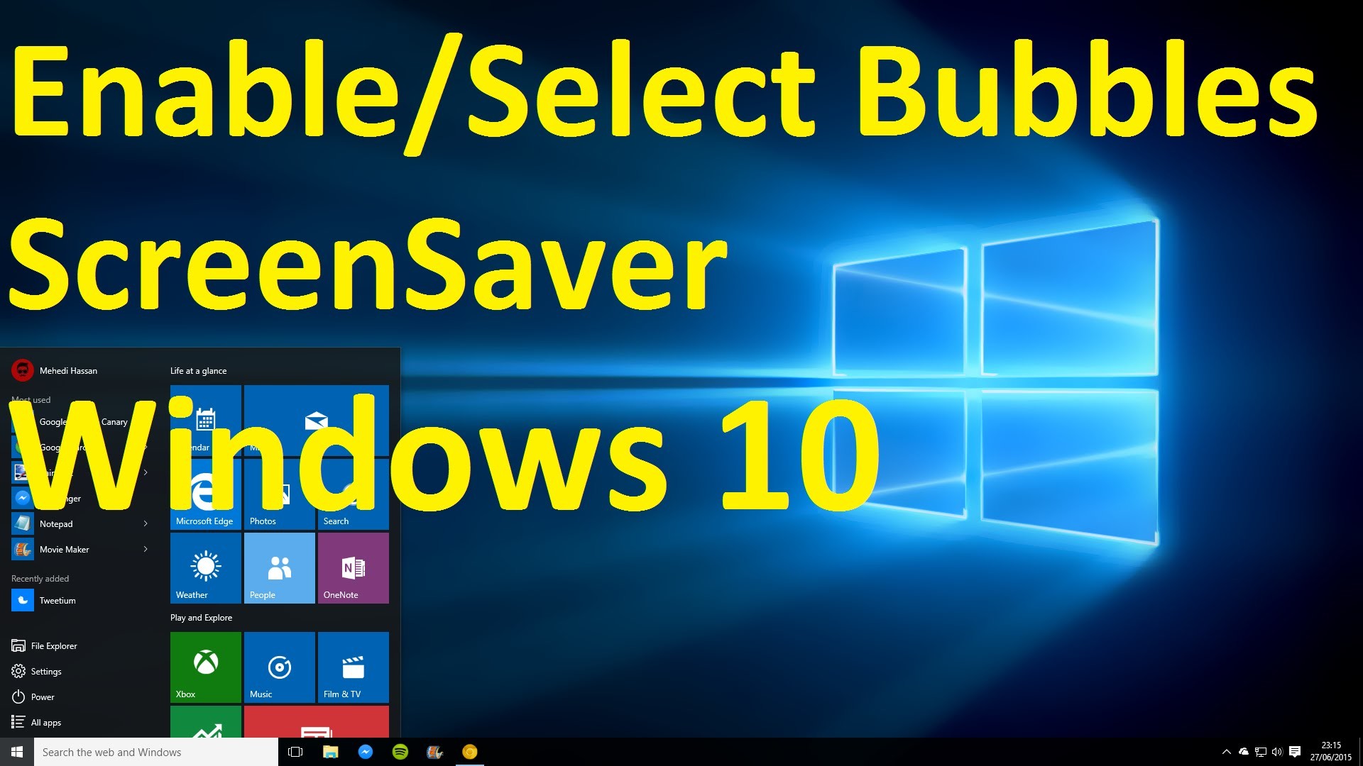 1920x1080 Windows 10, How to Select Bubbles ScreenSaver