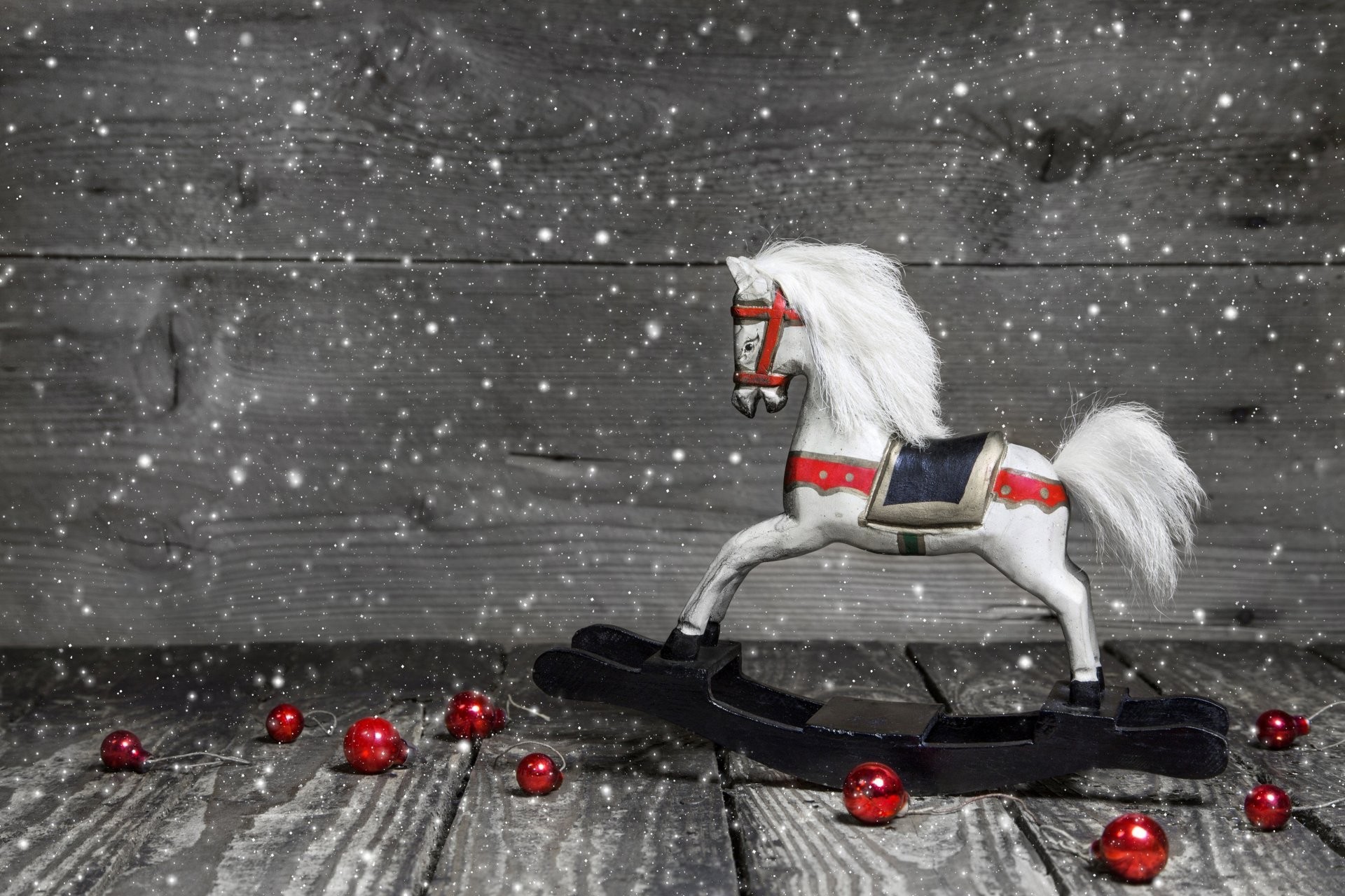 1920x1280 new year white horse rocking chair toys balls mood horse ... Free Christmas  Desktop Wallpapers: Horse ...