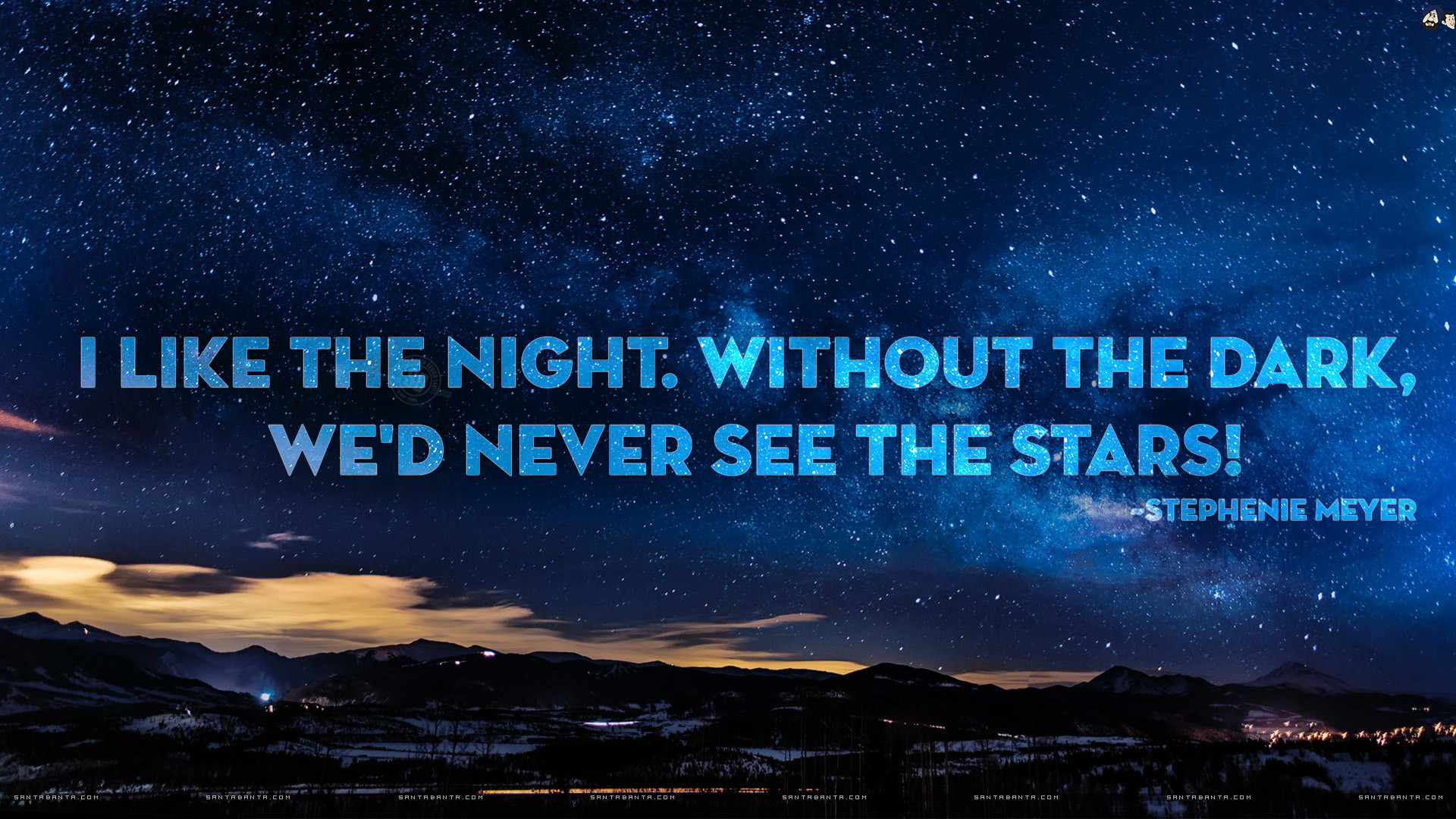 1920x1080 Good Night Quote by Stephenie Meyer Wallpaper.